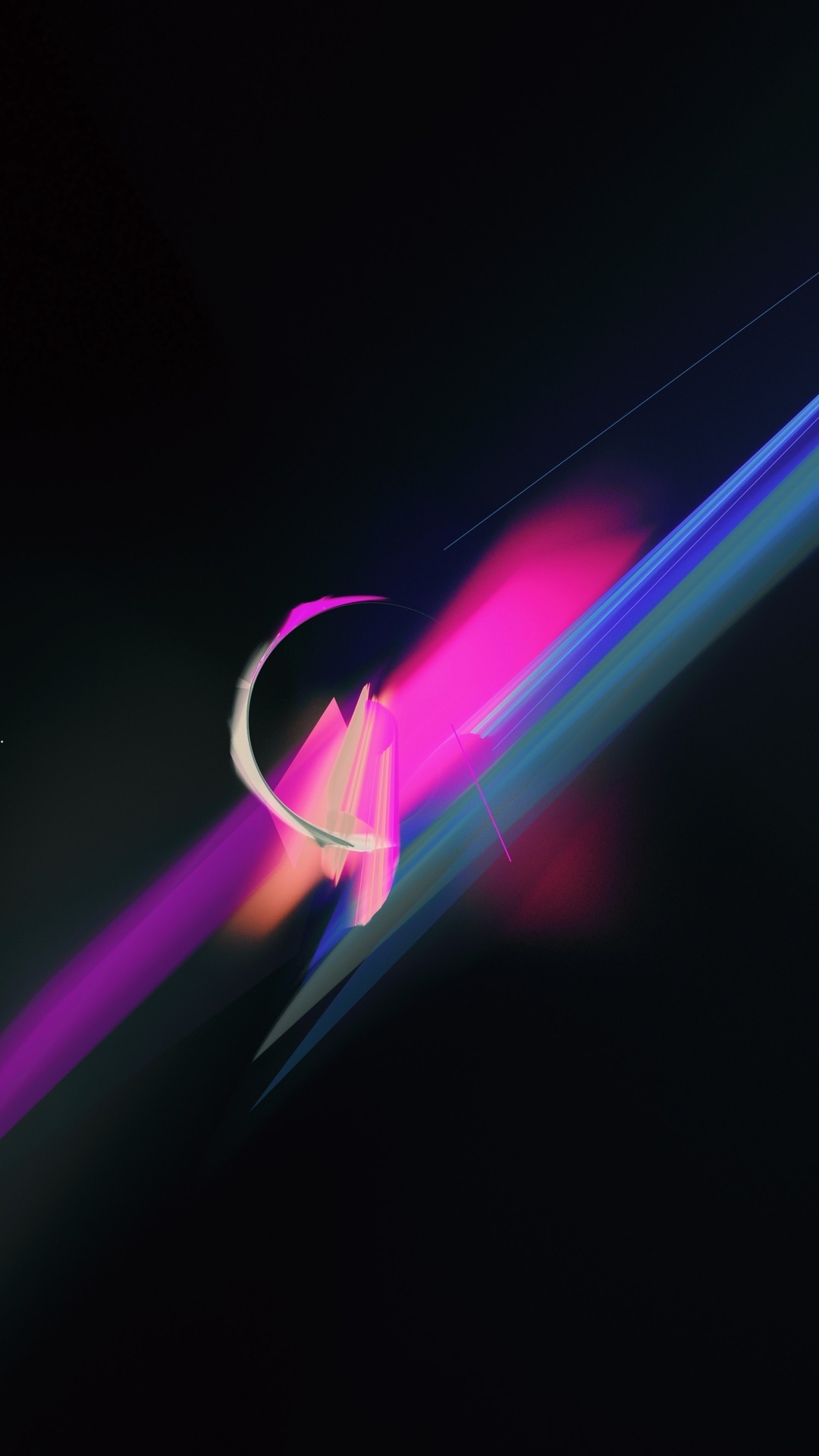 Abstract dark background with colorful light streaks HD Phone Wallpaper