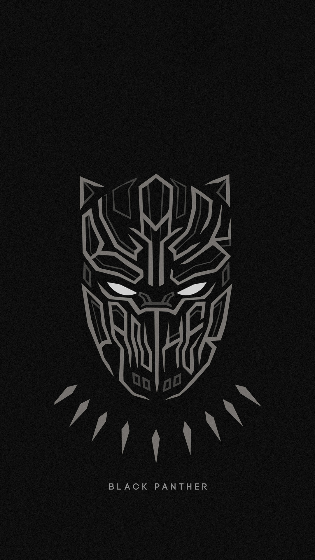 Minimalist Black Panther Mask Artwork HD Phone Wallpaper