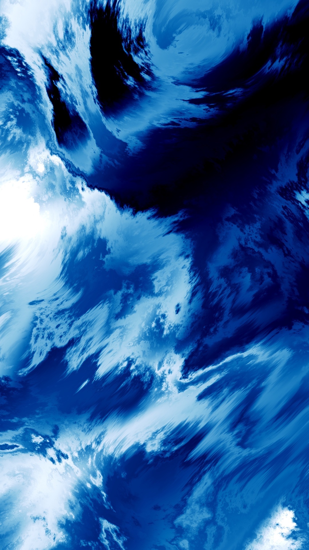 Abstract blue and white swirling digital art HD Phone Wallpaper