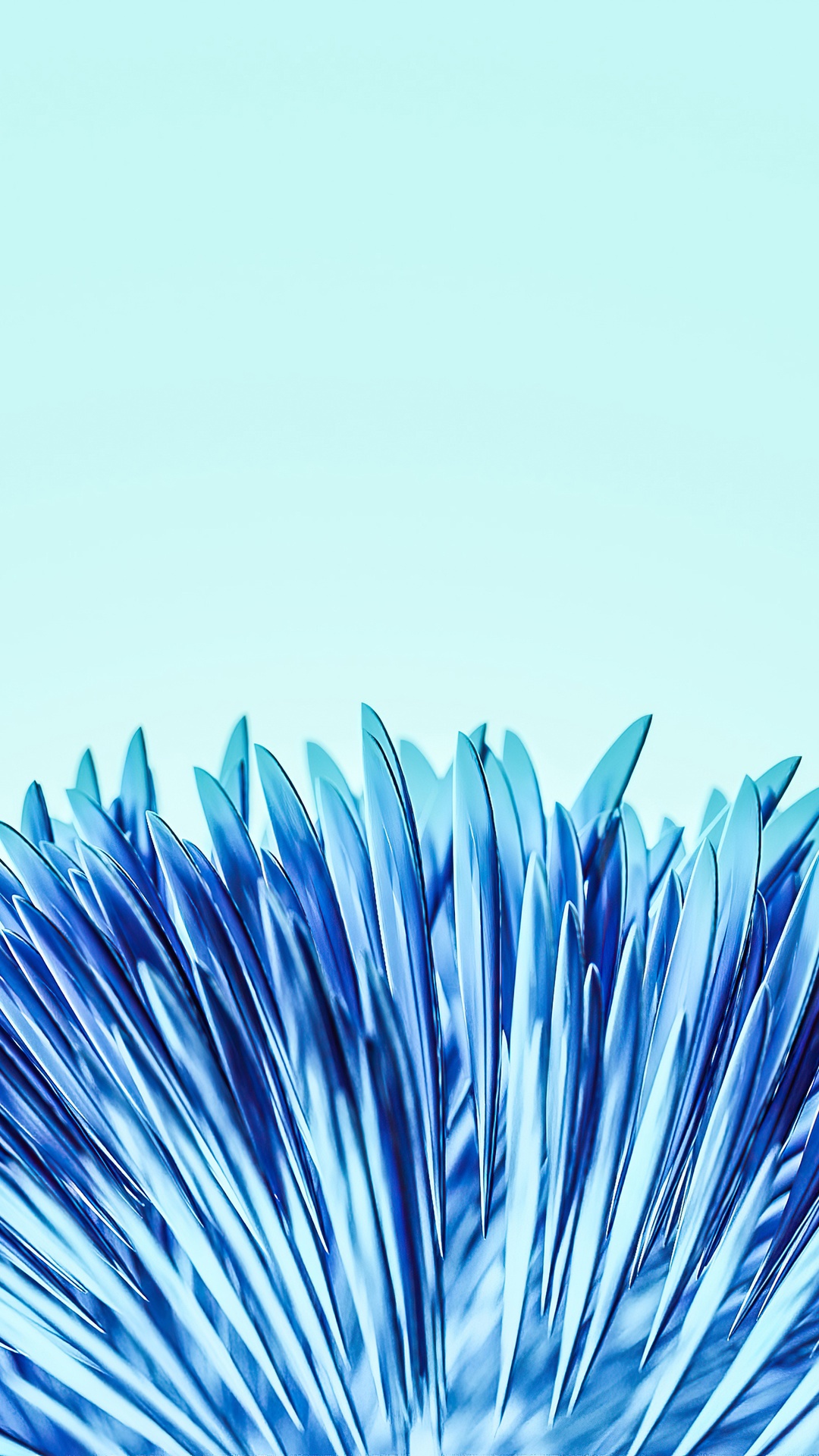 Abstract blue petals against a light blue background HD Phone Wallpaper