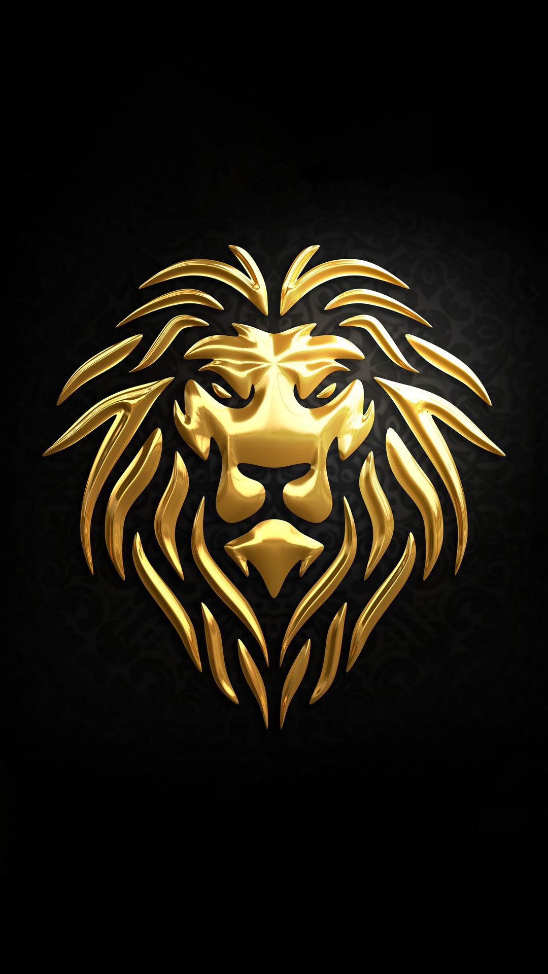 Golden Lion Head Artwork HD Phone Wallpaper
