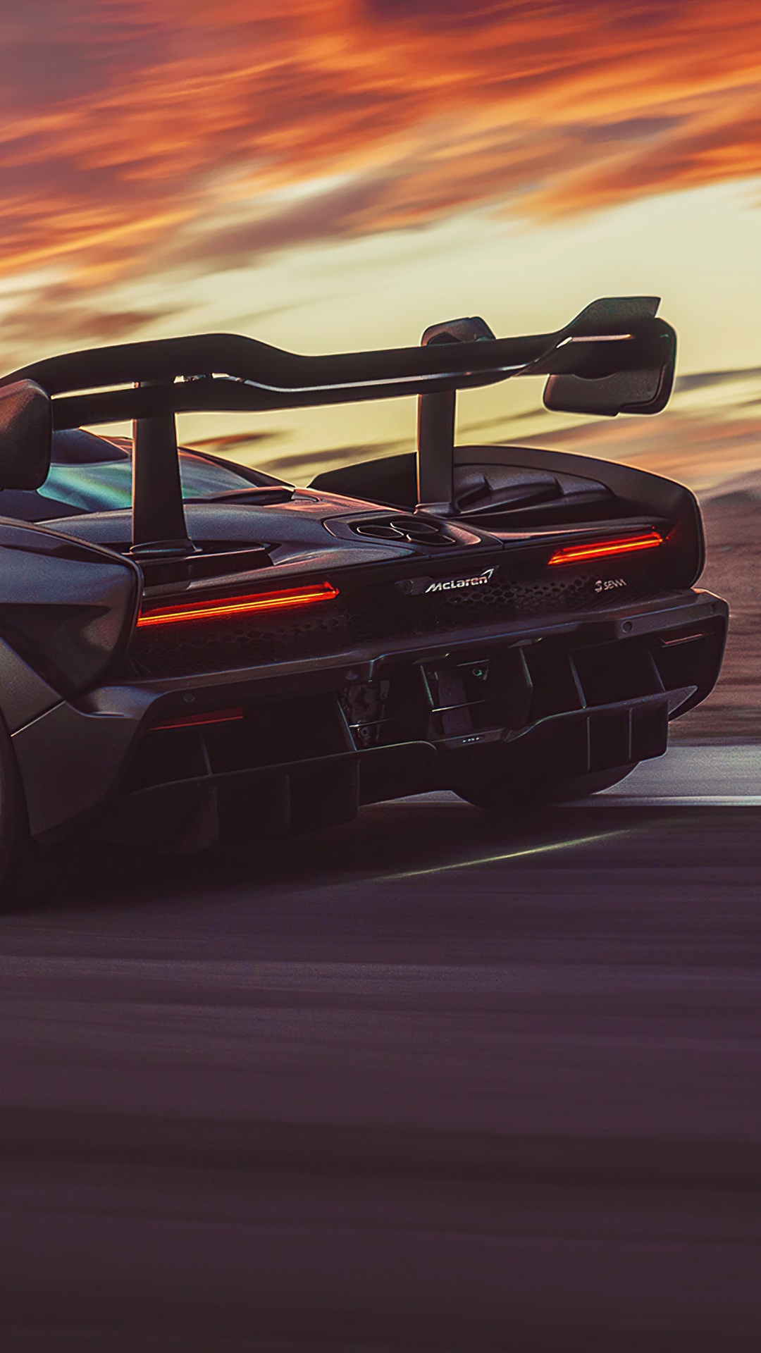 McLaren Senna rear view at sunset HD Phone Wallpaper