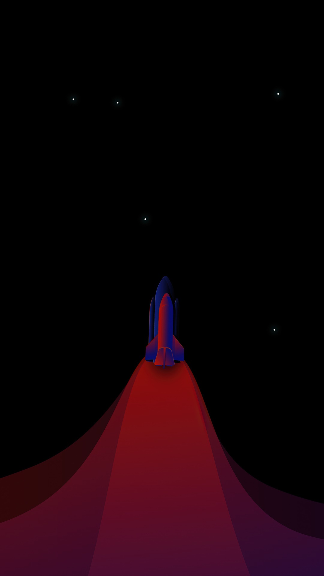 Minimalist Rocket Launching into Space HD Phone Wallpaper