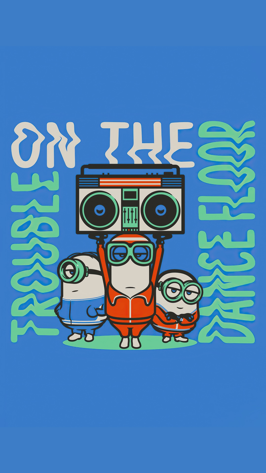 Minions on the Dance Floor with a Boombox HD Phone Wallpaper
