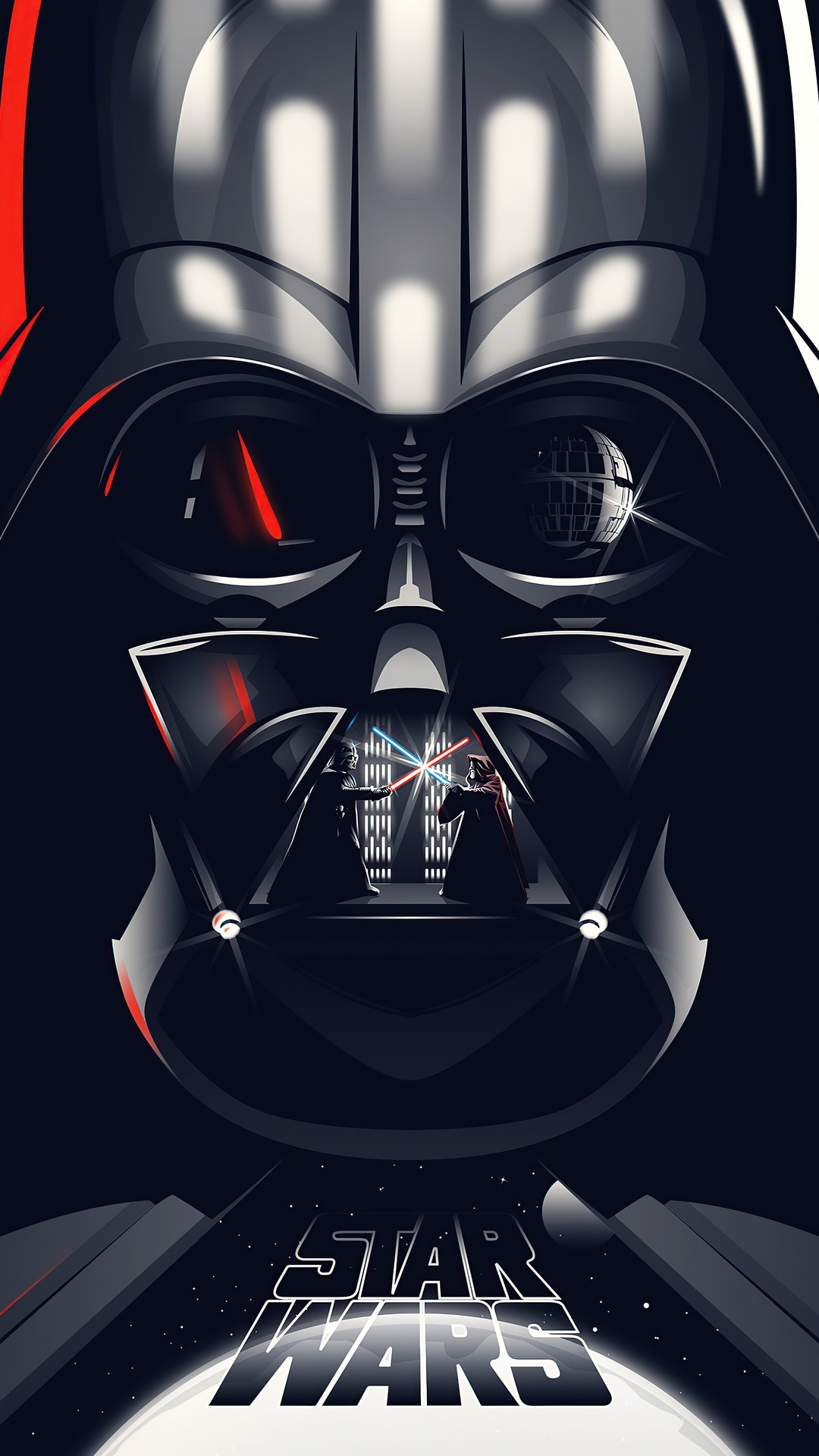 Star Wars: Darth Vader and Luke Skywalker Lightsaber Duel HD Phone Wallpaper