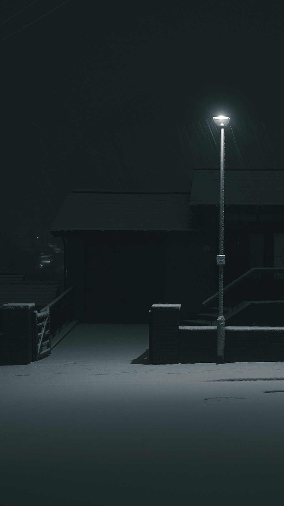 Minimalist 4K Artwork of a Snowy Night HD Phone Wallpaper