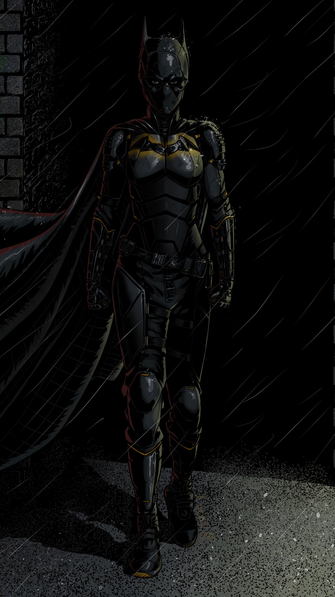 Batgirl in the rain HD Phone Wallpaper