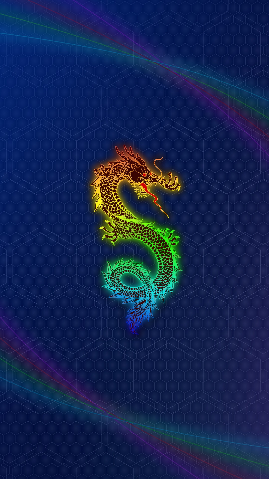 Digital Art of a Rainbow Dragon HD Phone Wallpaper
