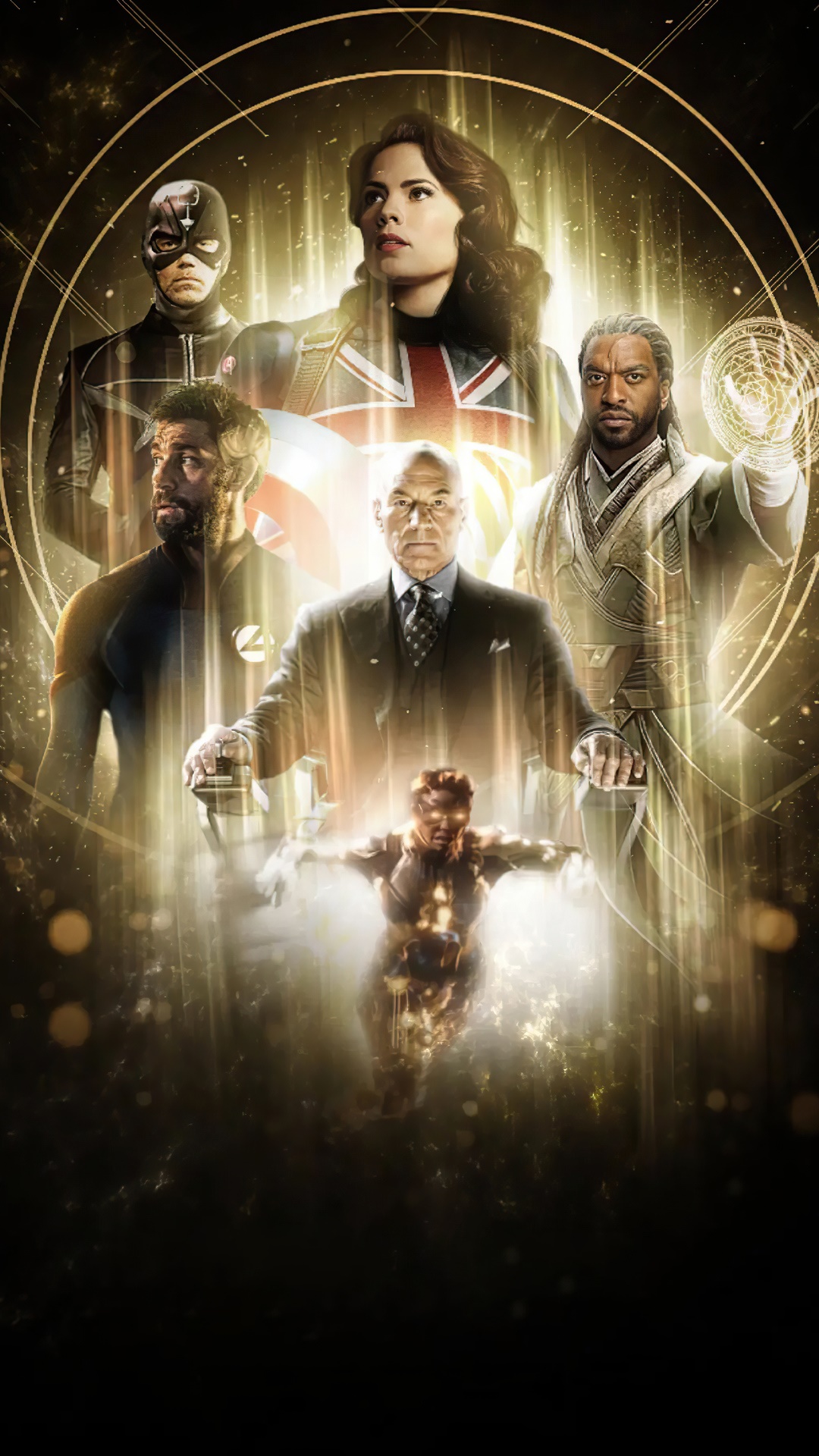 Marvel Illuminati Artwork Featuring Captain Carter and Professor X HD Phone Wallpaper