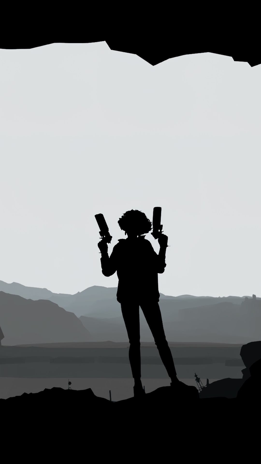 Deathloop 4K silhouette with guns HD Phone Wallpaper