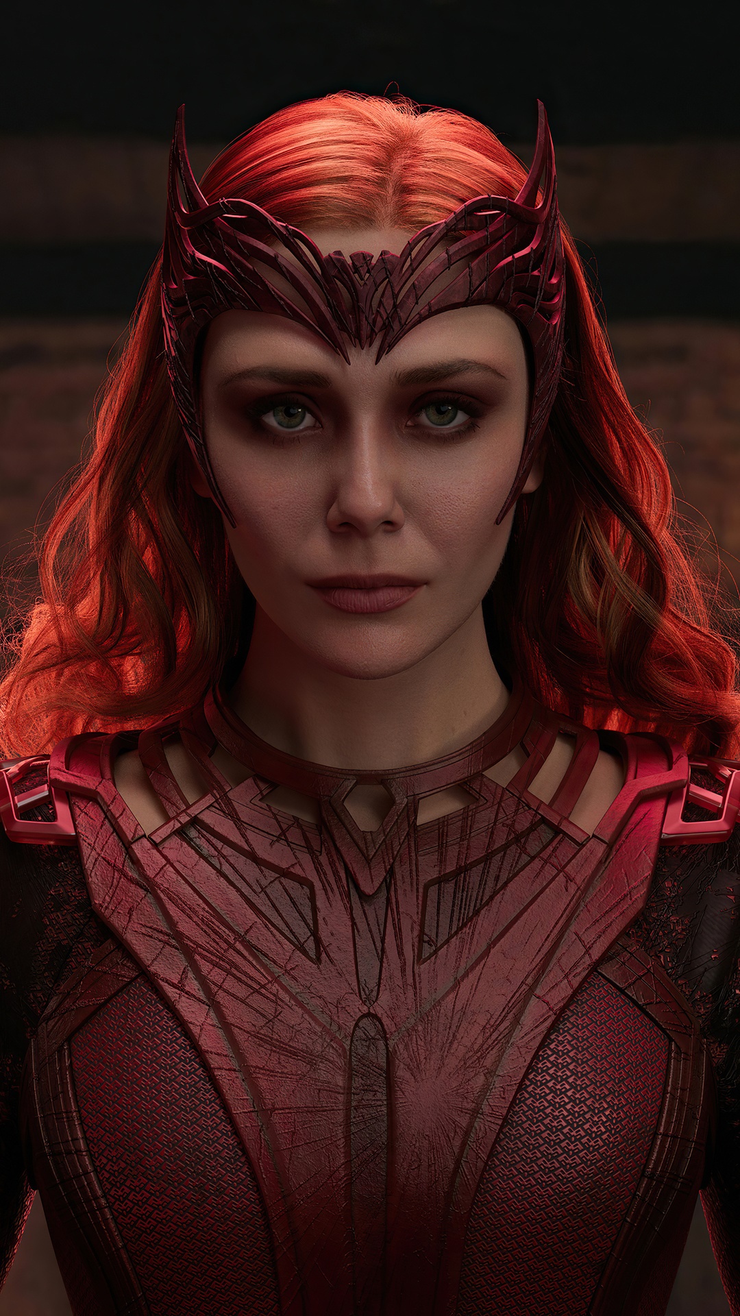 Scarlet Witch in her costume HD Phone Wallpaper