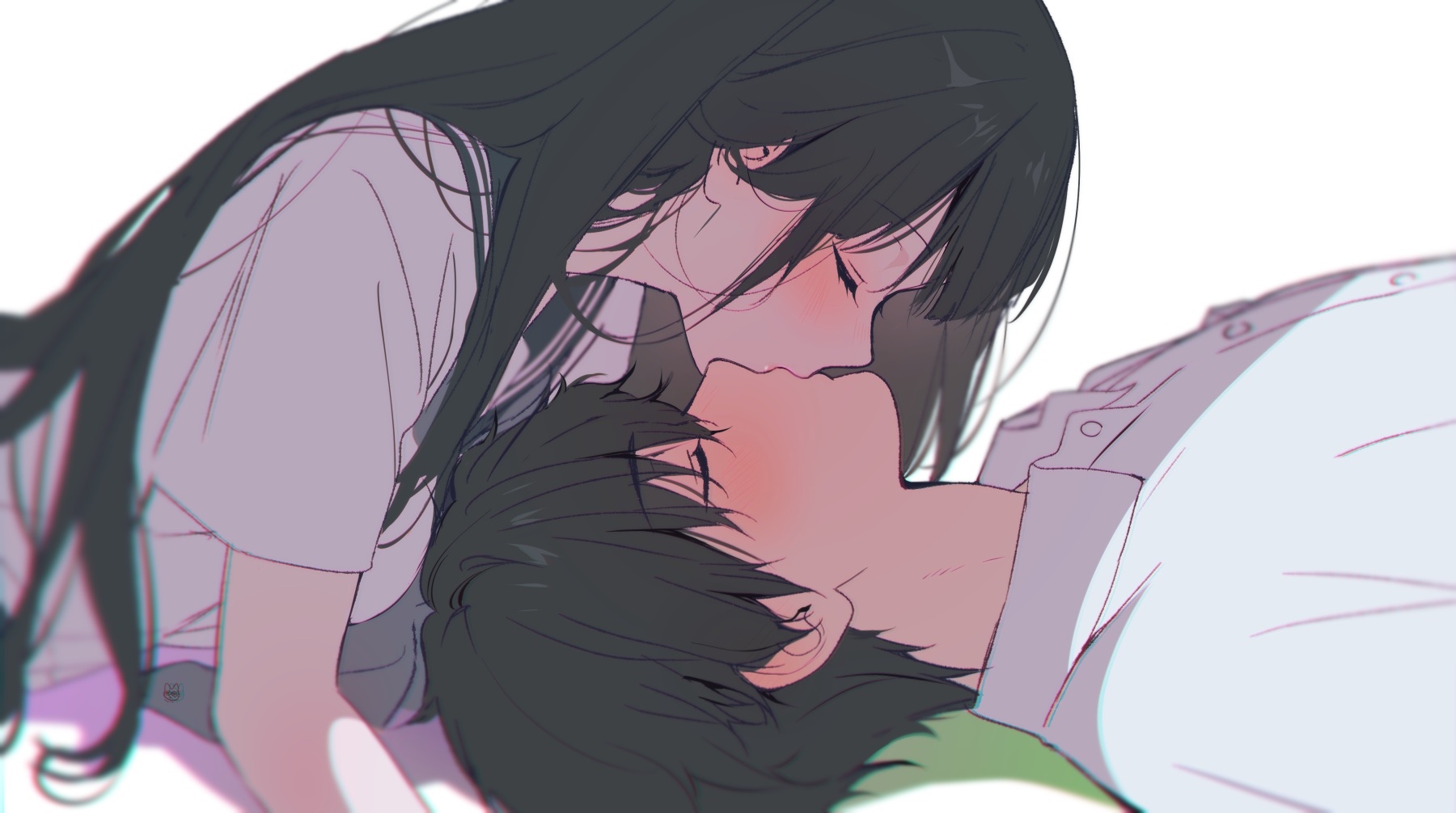 Chitanda Eru and Oreki Houtarou kissing HD Wallpaper