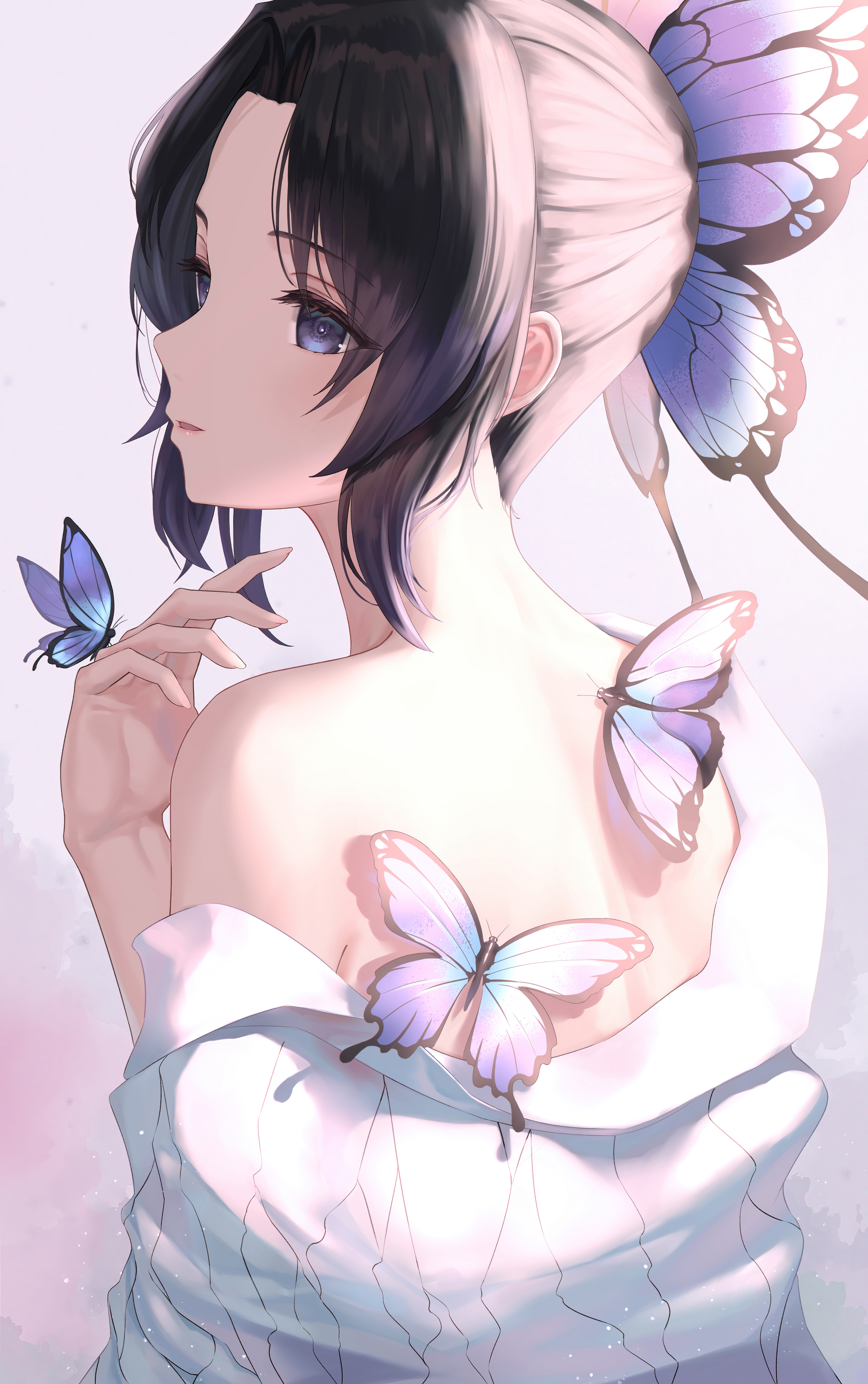 Kochou Shinobu with Butterflies HD Phone Wallpaper