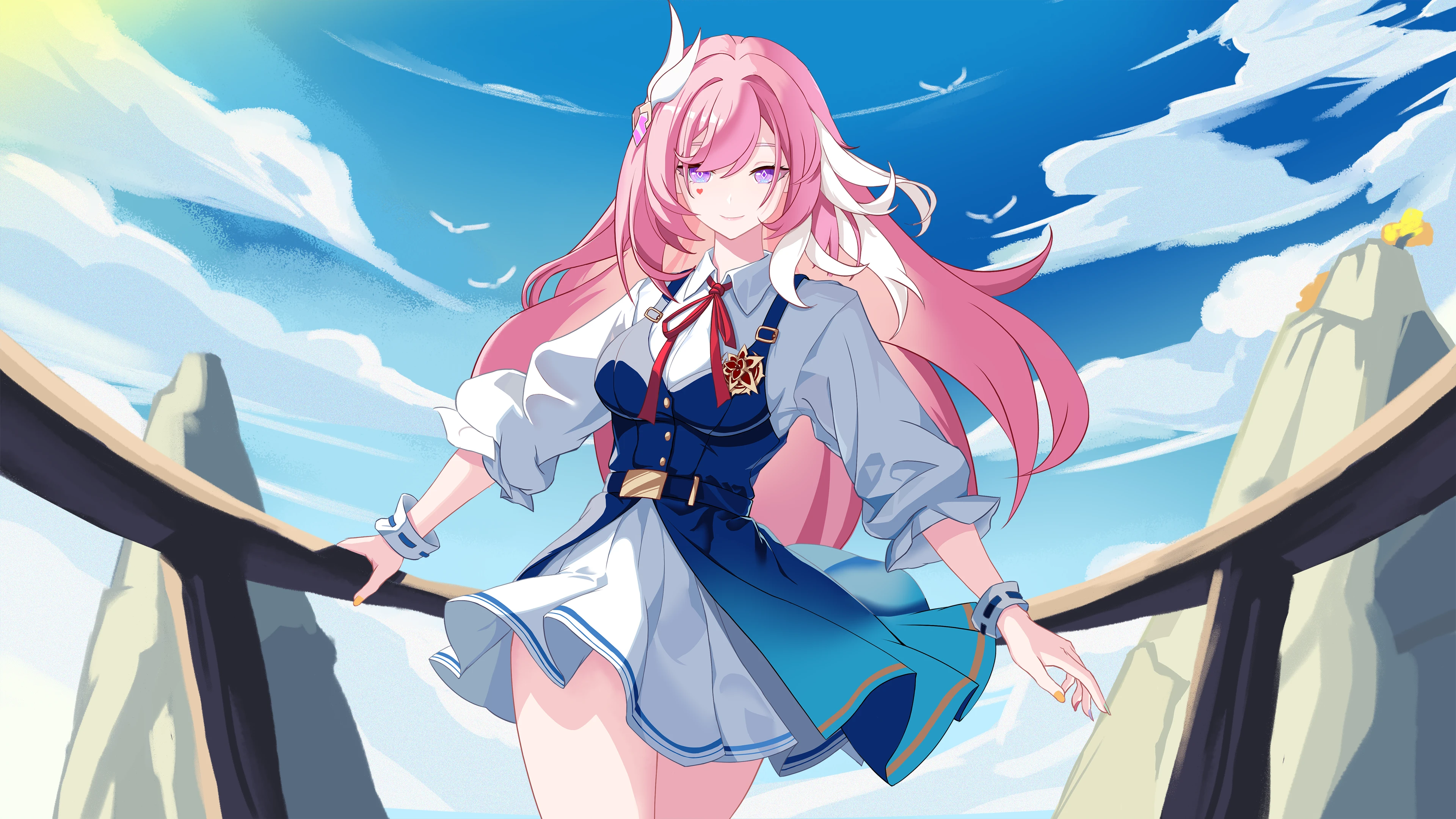 4K Elysia from Honkai Impact 3rd smiling HD Wallpaper