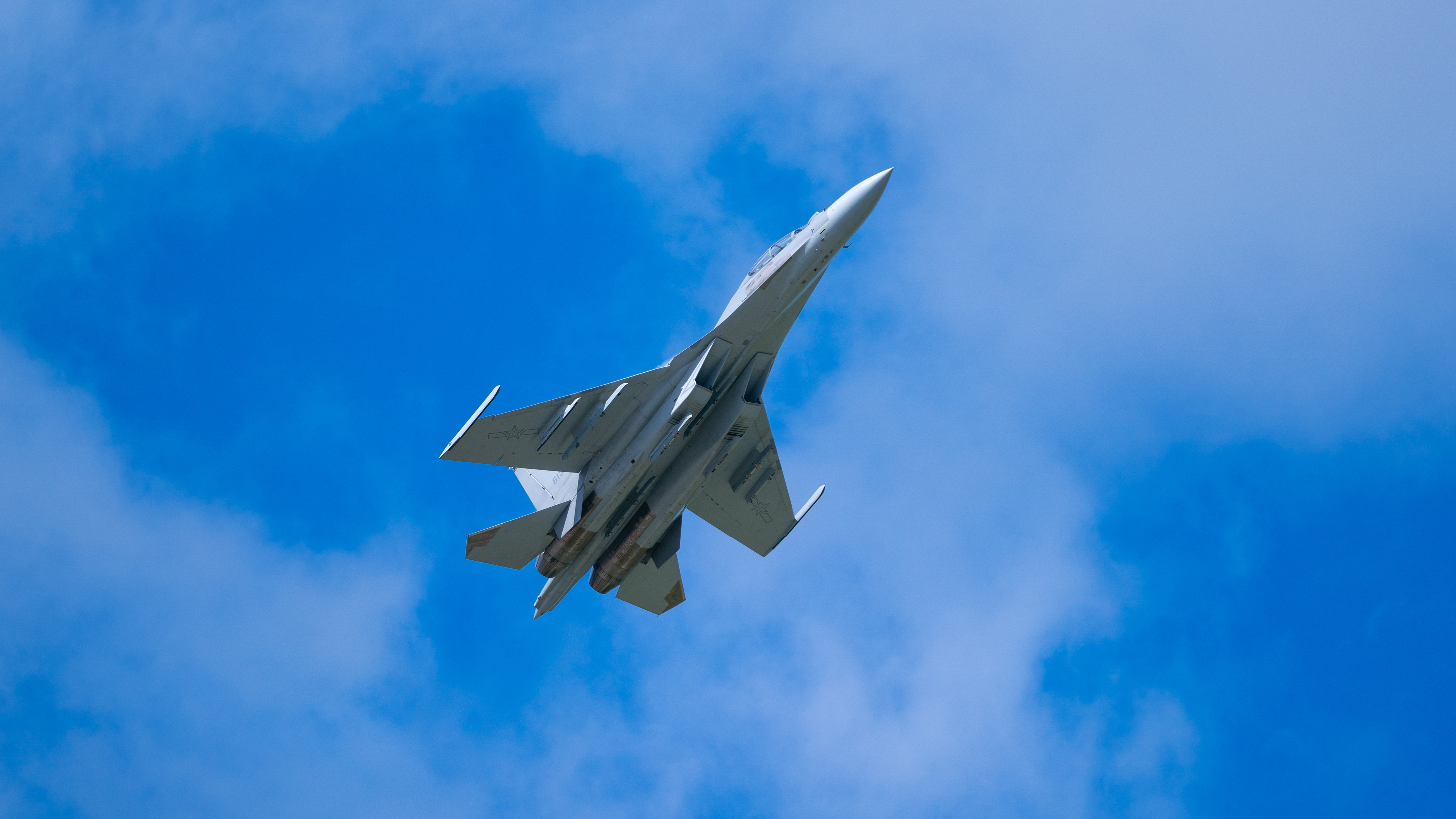 4K PLAAF military aircraft flying in the sky HD Wallpaper