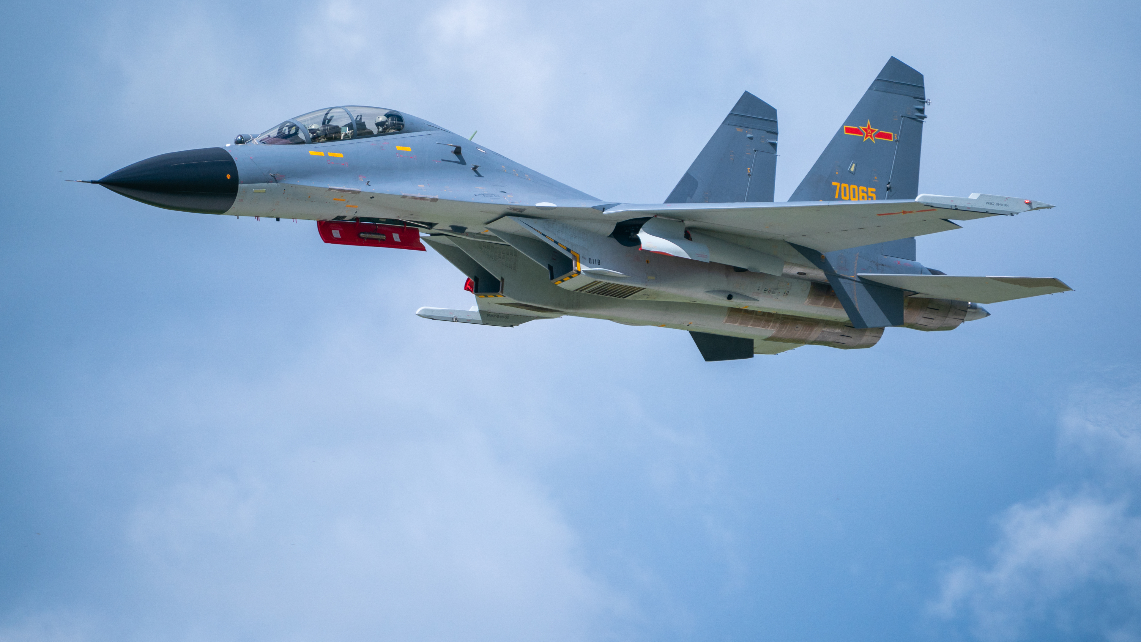 PLAAF military aircraft flying in the sky HD Wallpaper