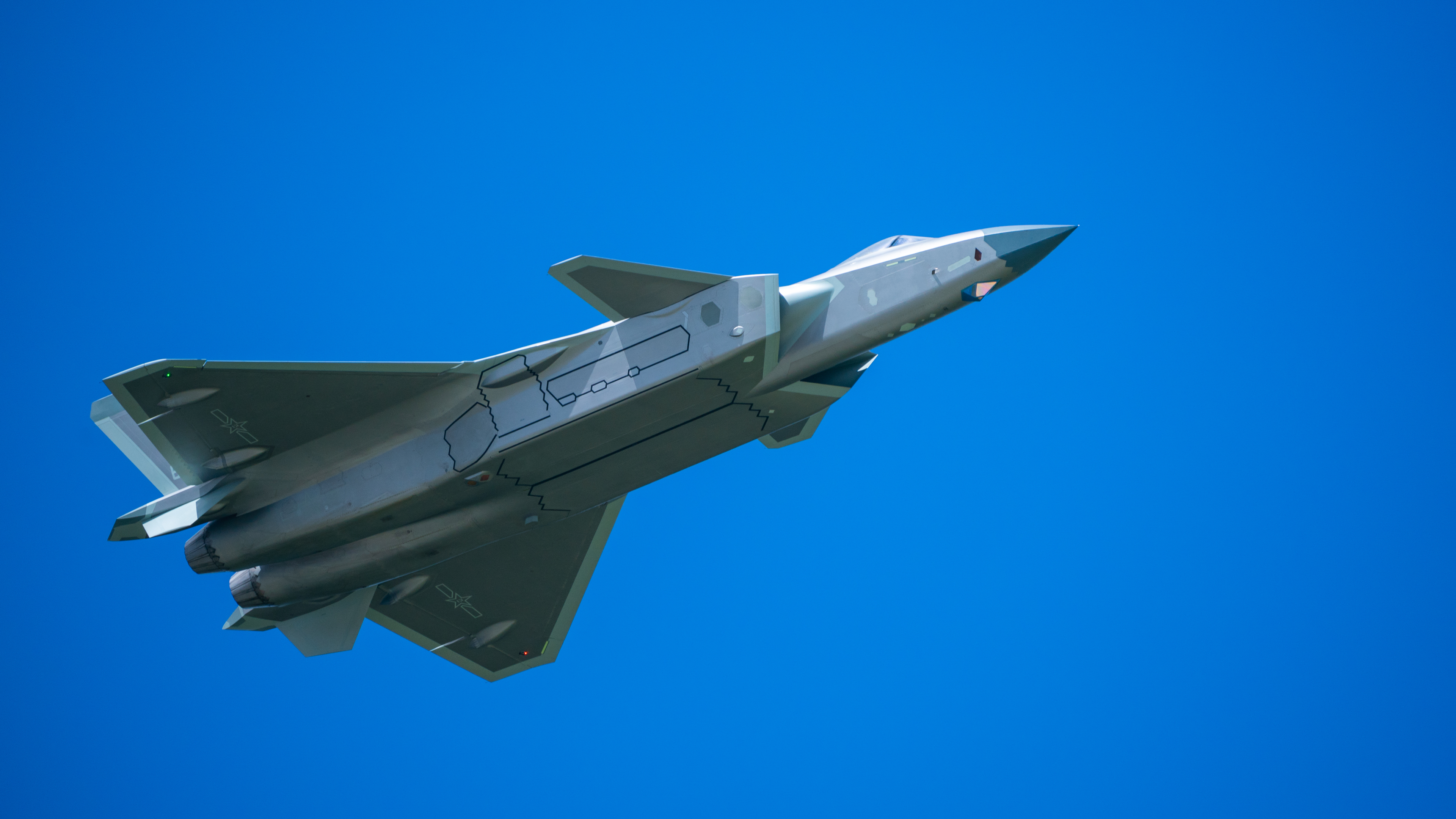 4K PLAAF military aircraft flying in the sky HD Wallpaper