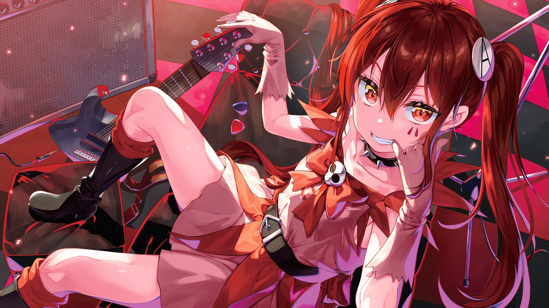 Mahou Shoujo Magical Destroyers Girl with Guitar HD Wallpaper