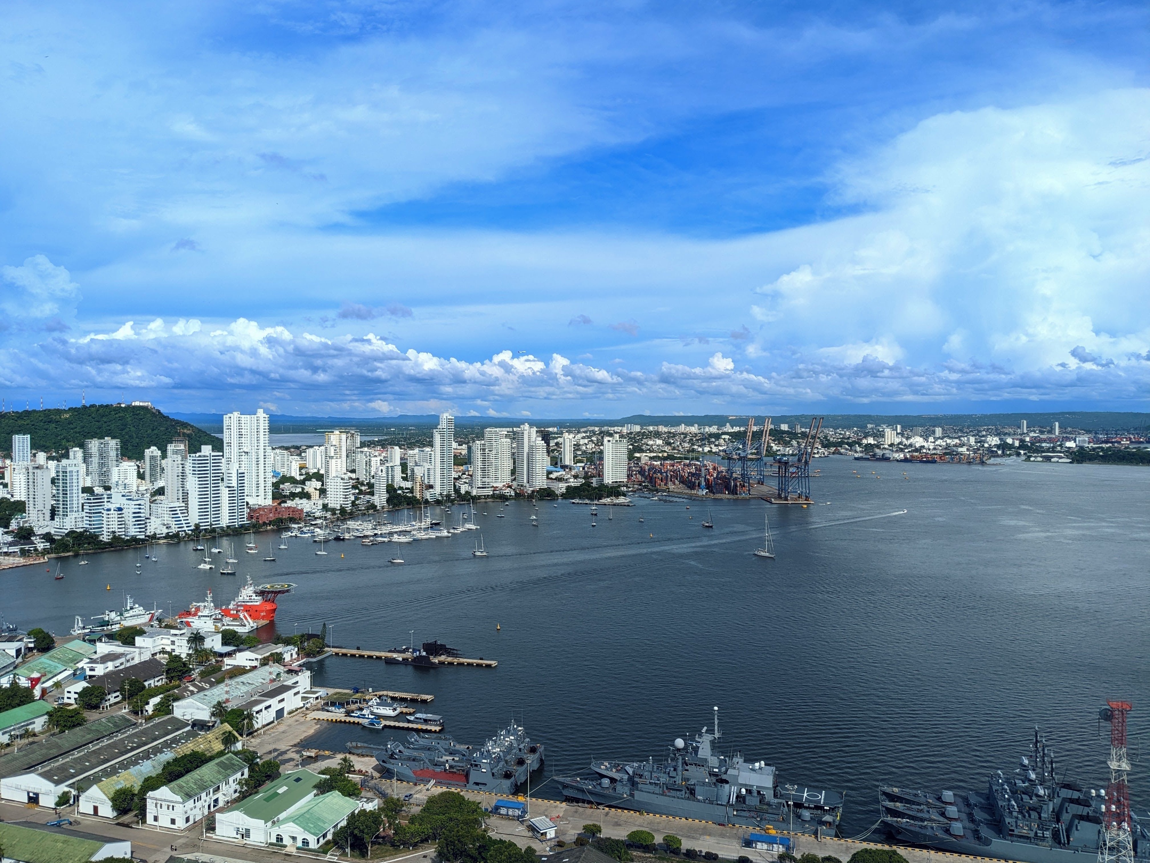 Cartagena Bay with Skyline and Harbor HD Wallpaper