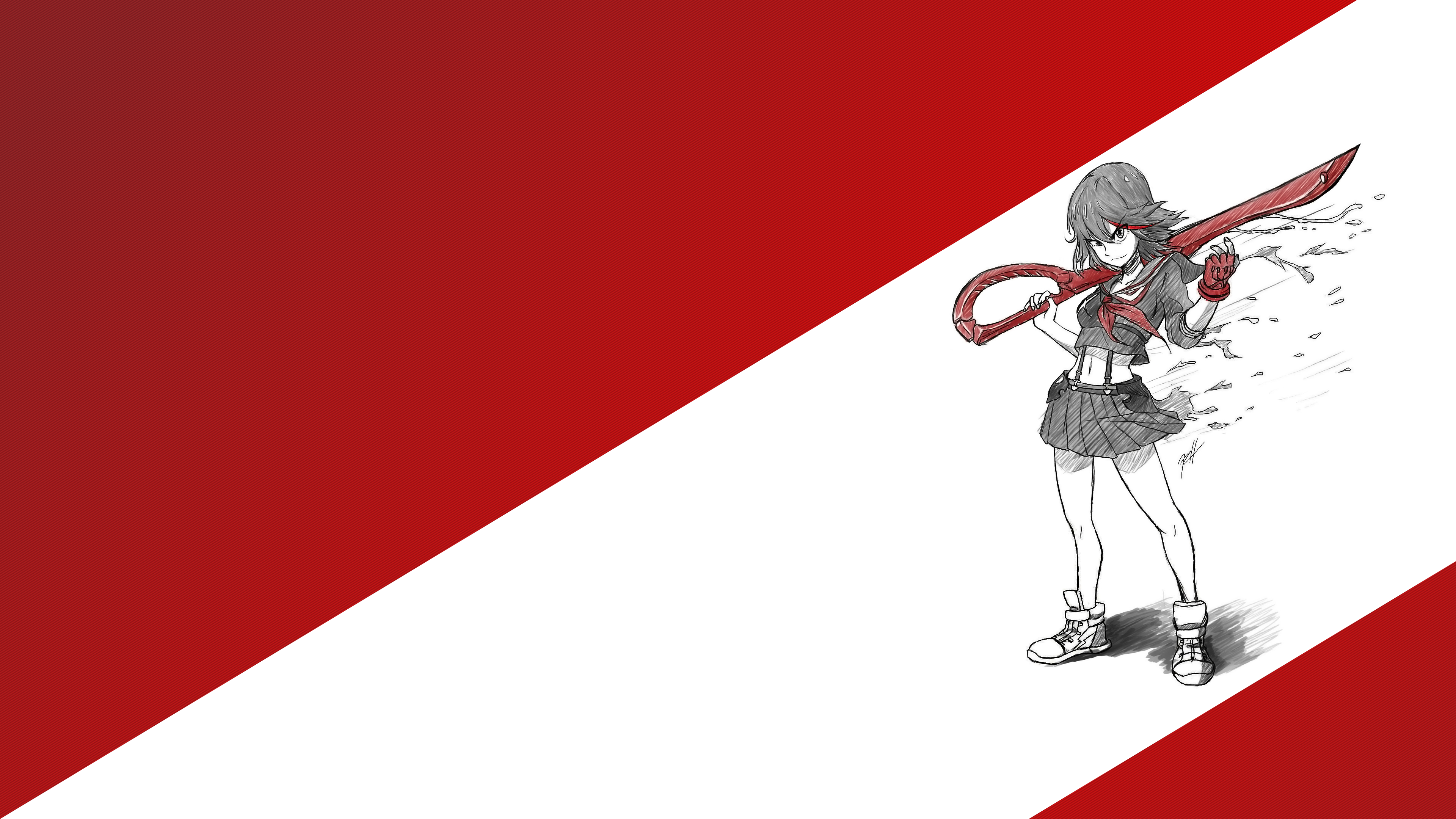 Matoi Ryuuko with Scissors from Kill la Kill 4K HD Wallpaper