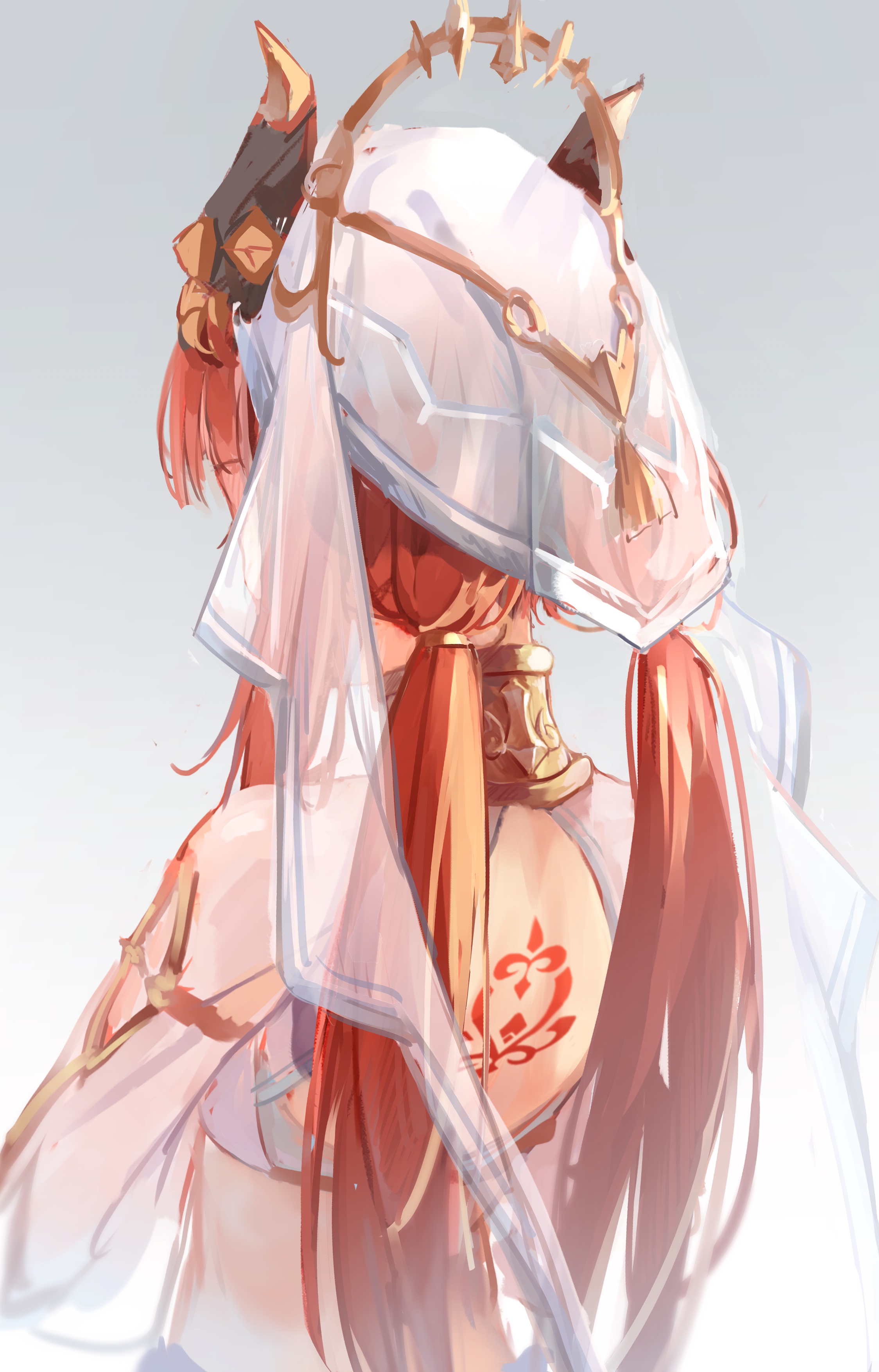 Nilou from Genshin Impact with horns and twintails HD Phone Wallpaper