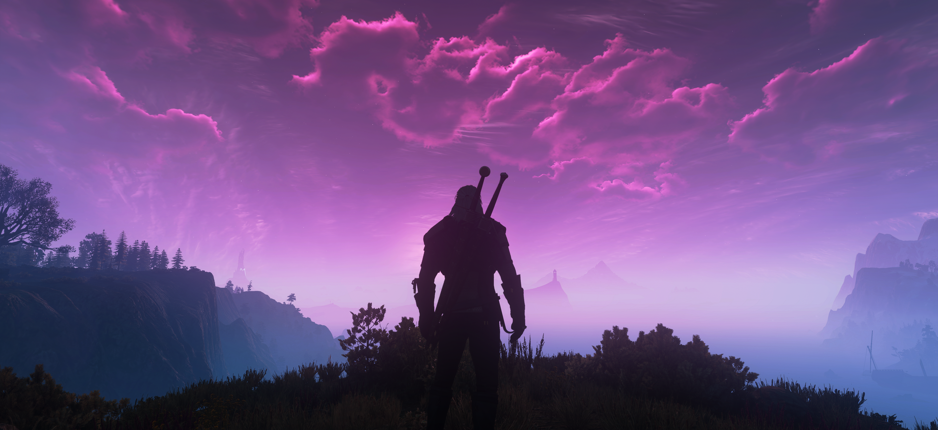 4K The Witcher 3 Wild Hunt Silhouette HD Wallpaper