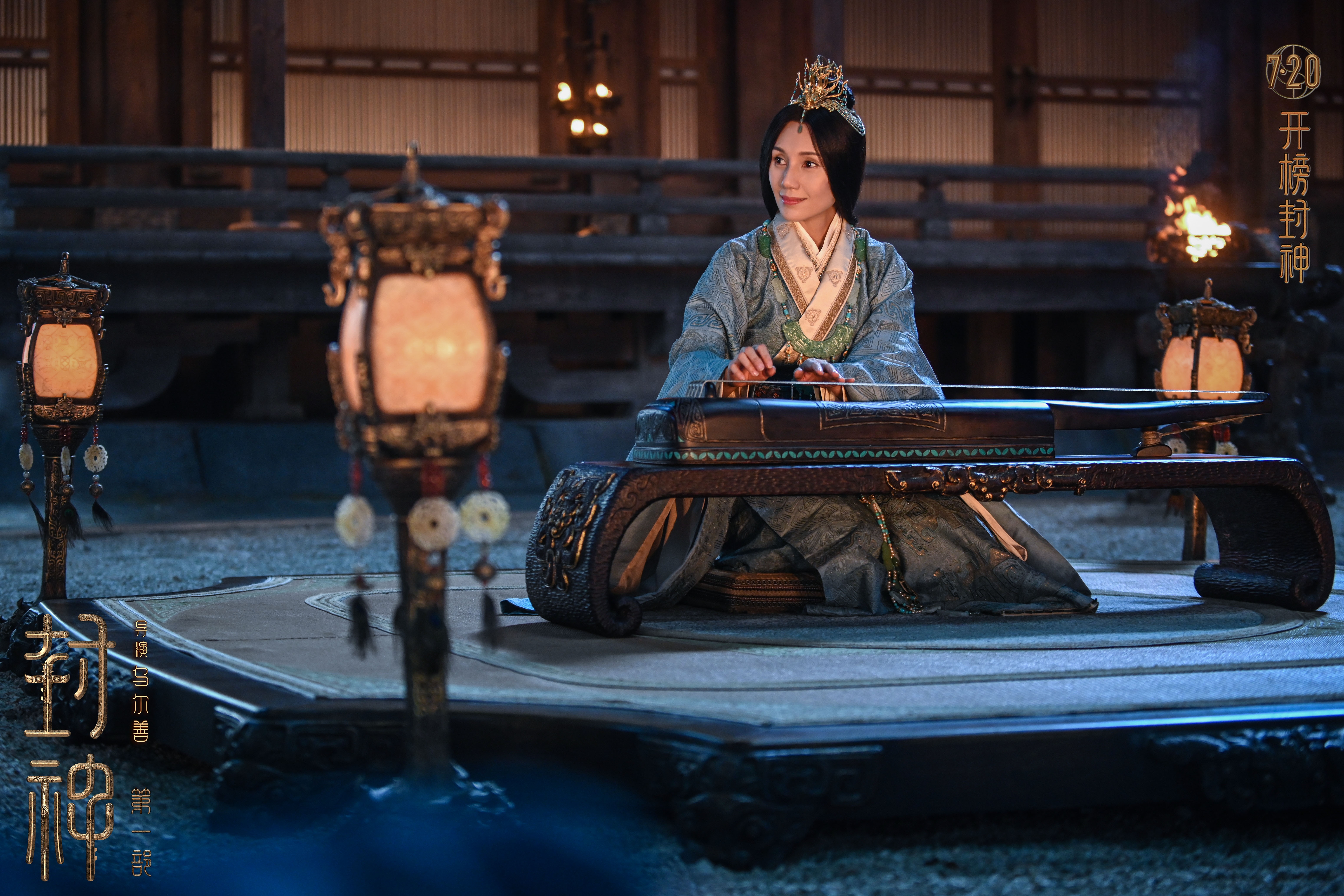Creation of the Gods Ⅰ: A woman plays a guqin HD Wallpaper