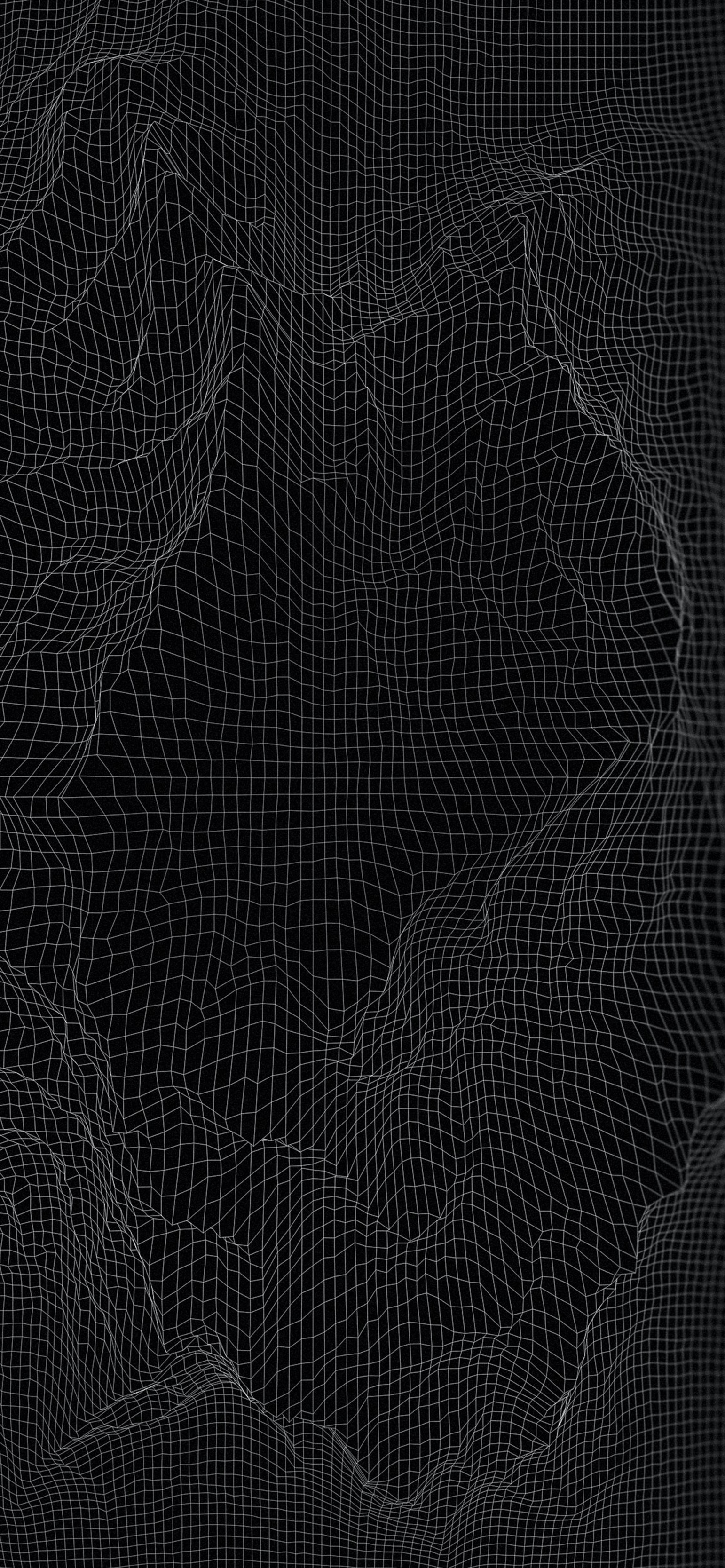 Monochrome abstract wireframe topography HD Phone Wallpaper