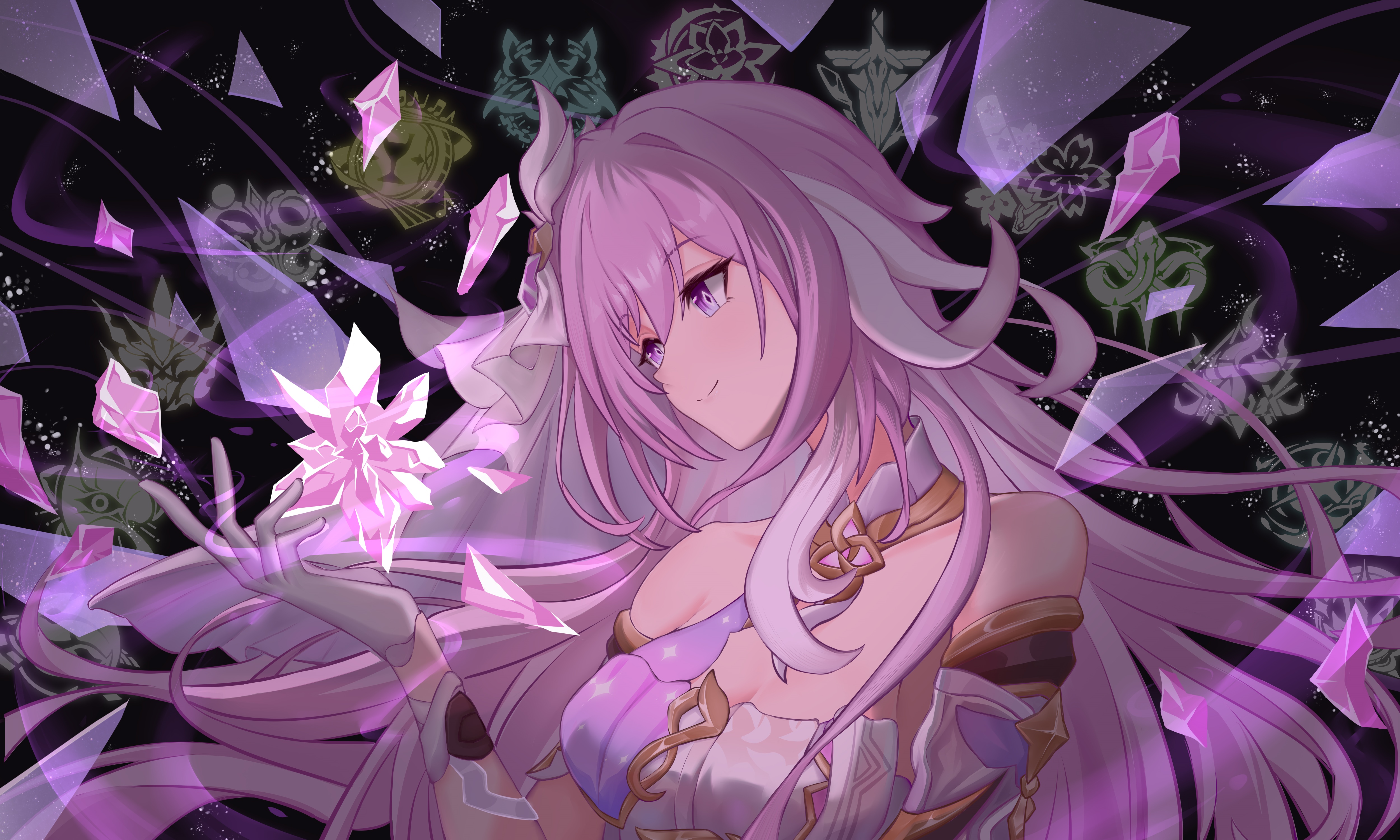 Honkai Impact 3rd Elysia with pink hair and purple eyes HD Wallpaper