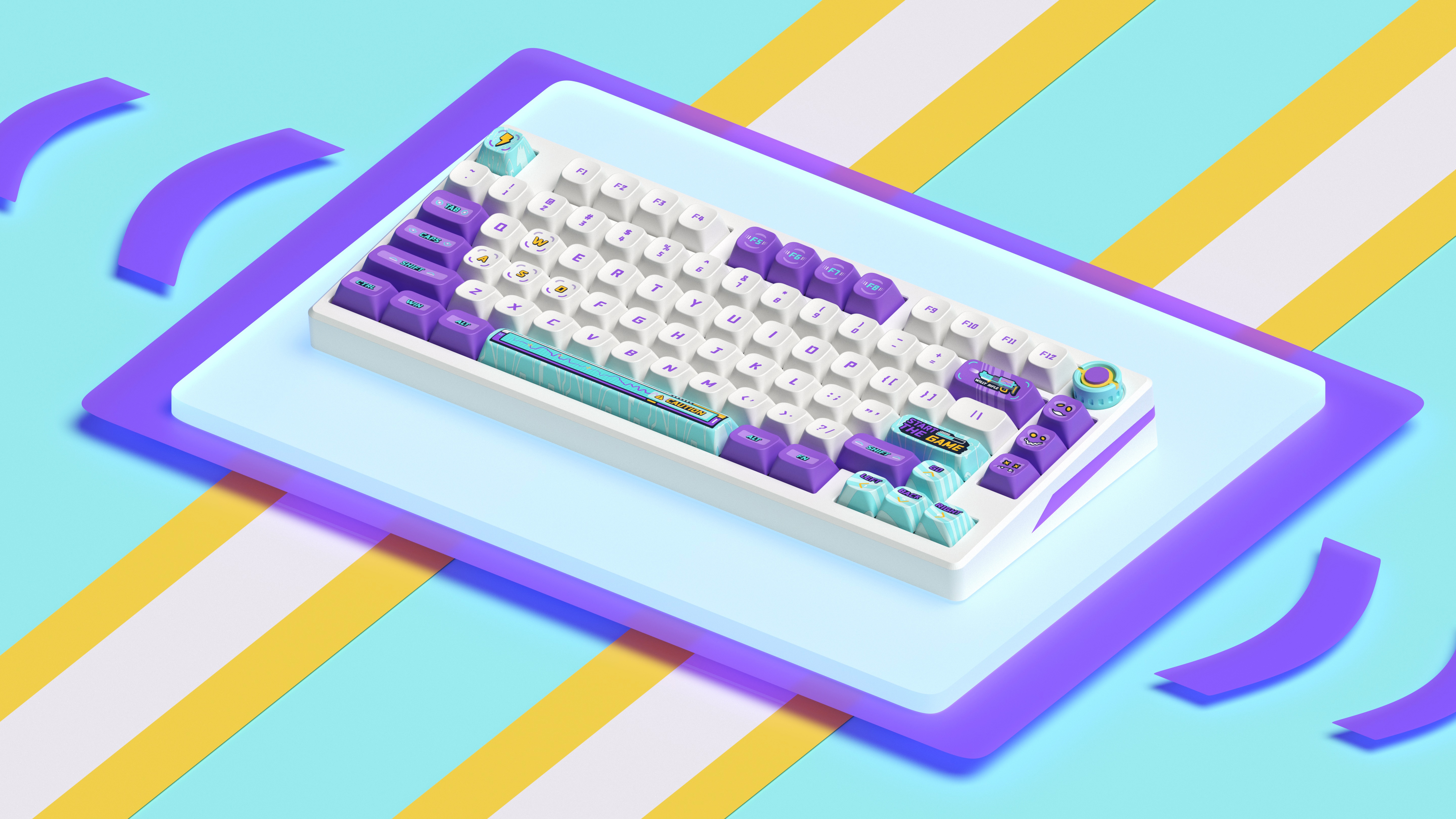 4K Purple QWERTY Keyboard Technology HD Wallpaper