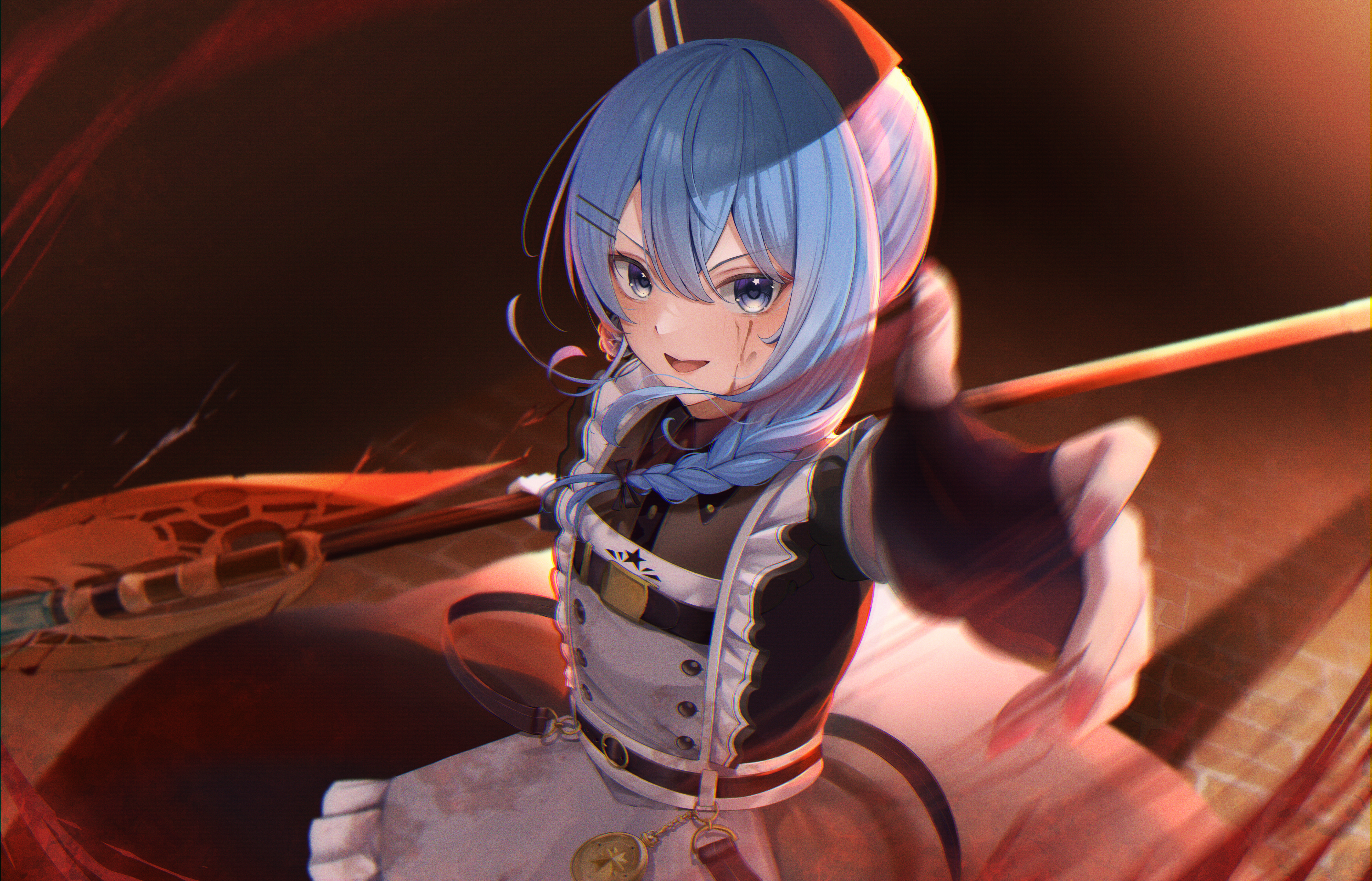 4K Hoshimachi Suisei in Maid Outfit HD Wallpaper