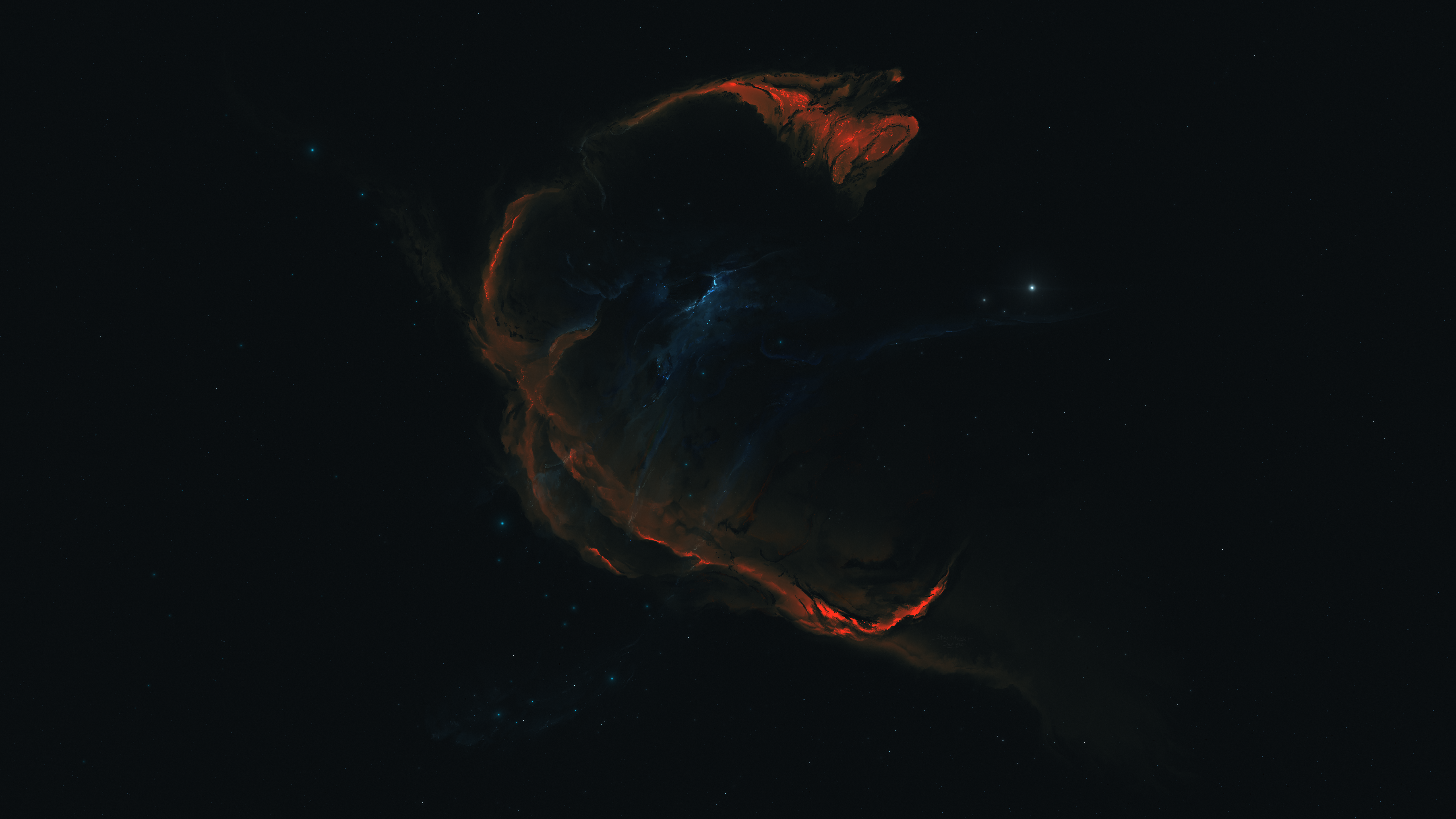 4K Nebula with Red and Blue Gas Clouds HD Wallpaper