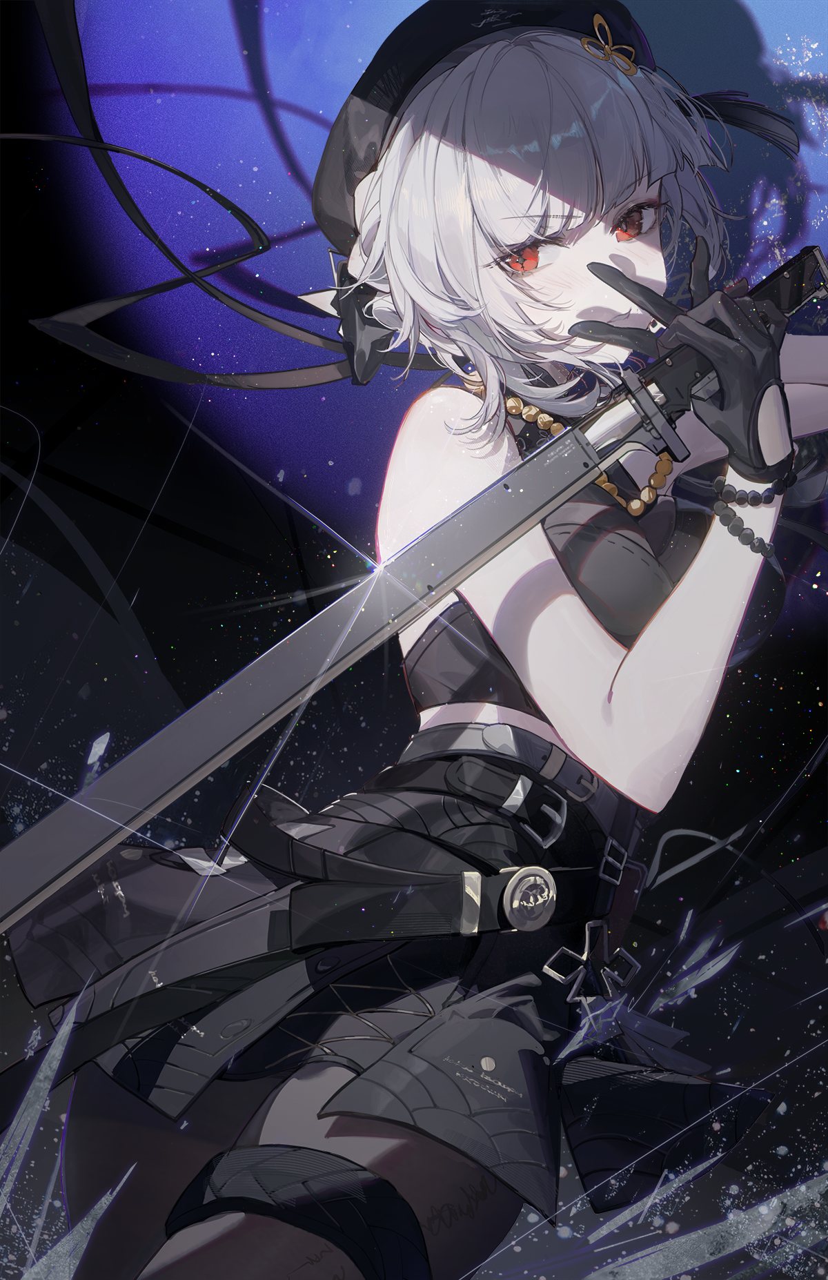 Kuroduki from Wuthering Waves with a sword HD Phone Wallpaper