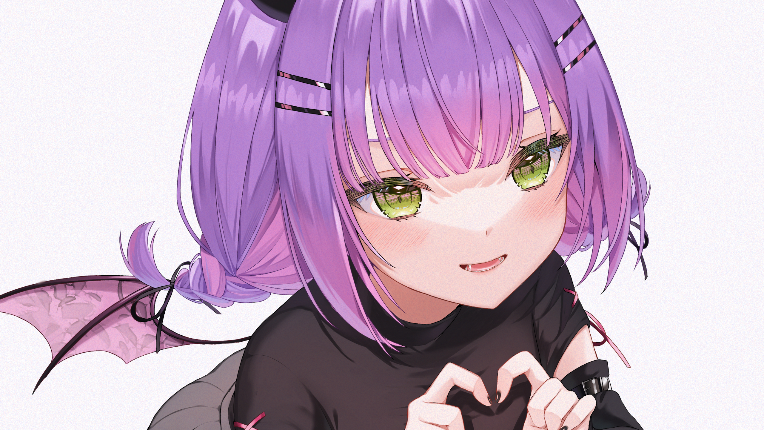 Tokoyami Towa with purple hair and green eyes HD Wallpaper