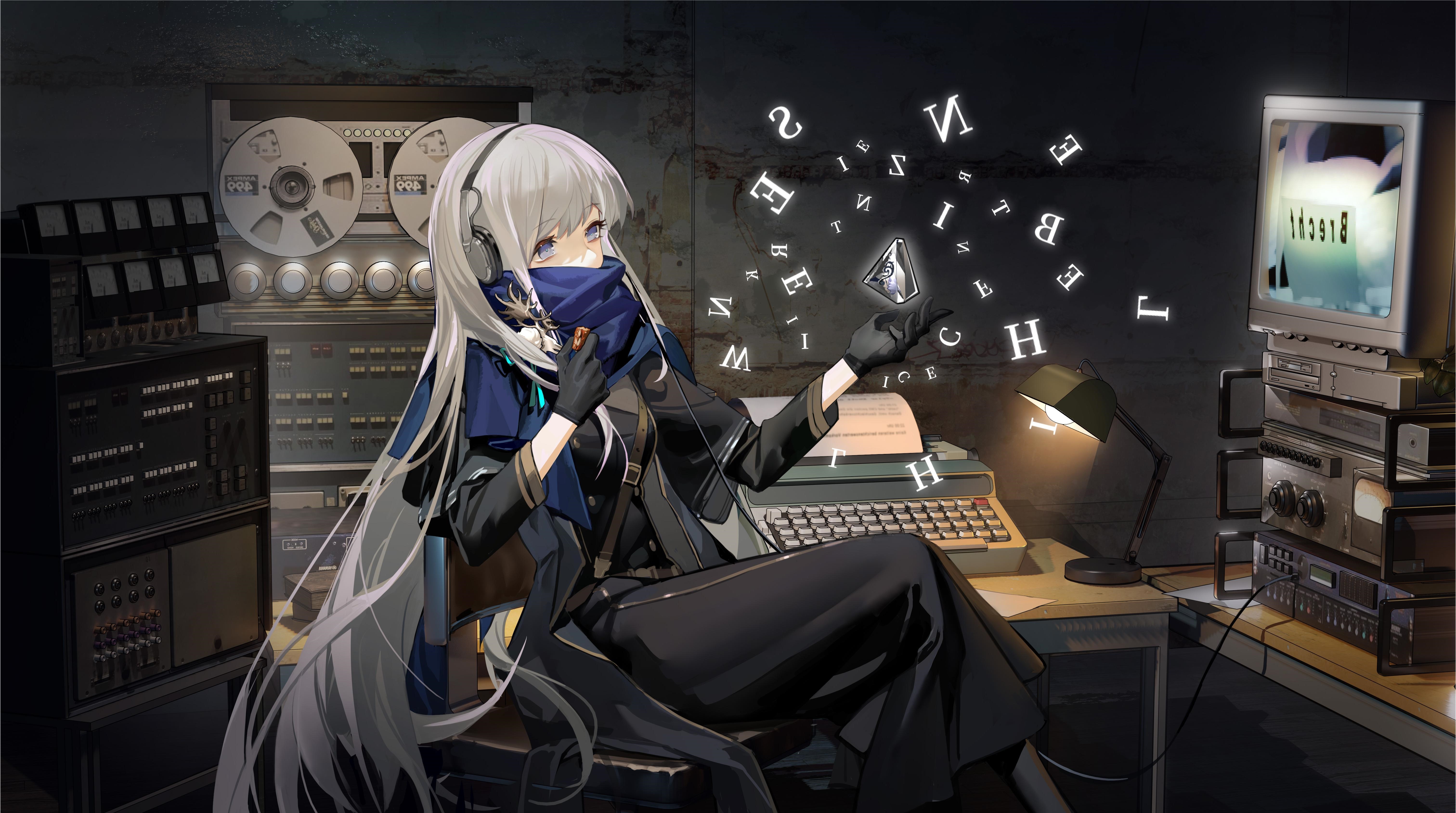 Reverse:1999 character with headphones and scarf HD Wallpaper