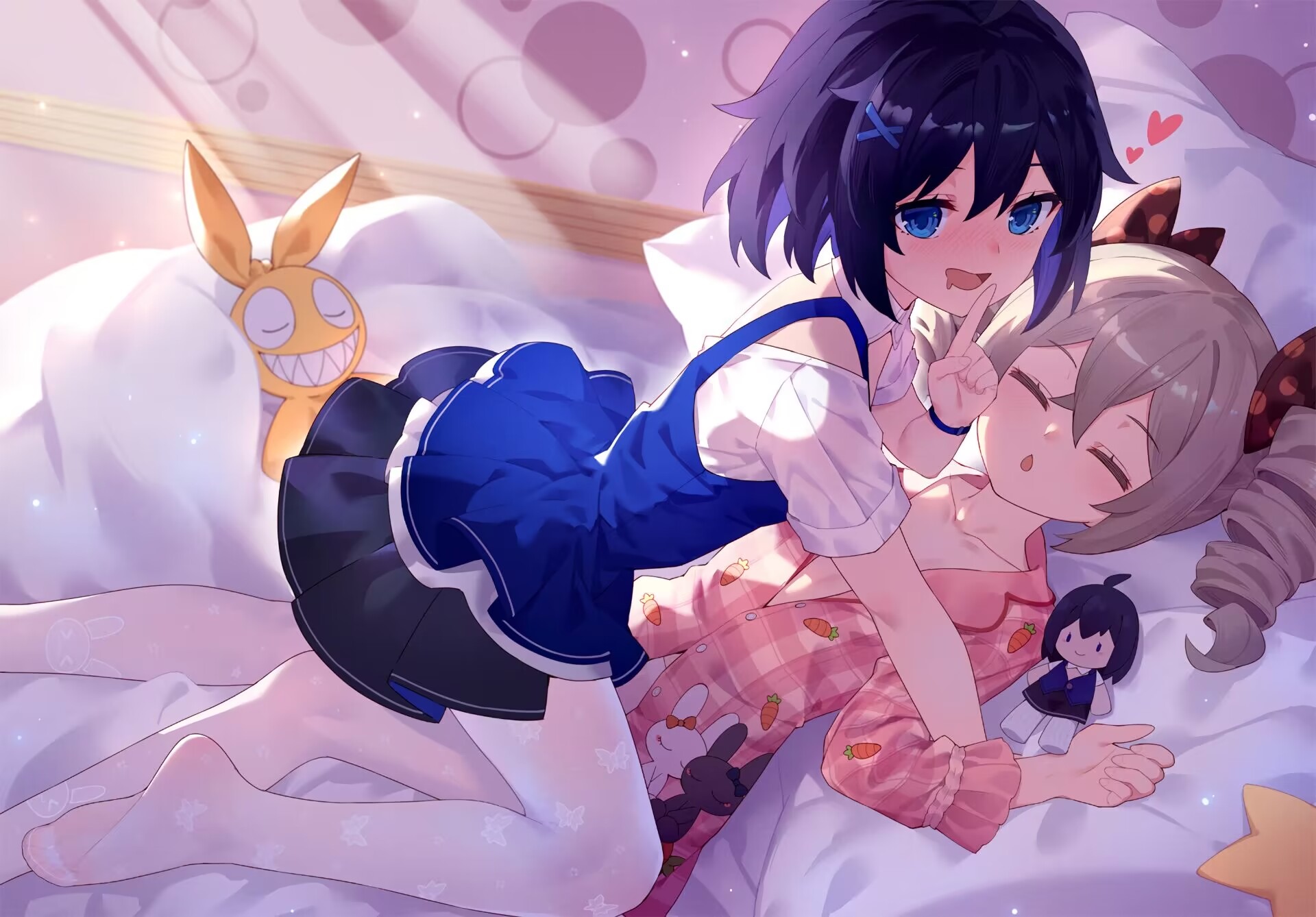 Seele and Bronya sleeping in bed, Honkai Impact 3rd HD Wallpaper