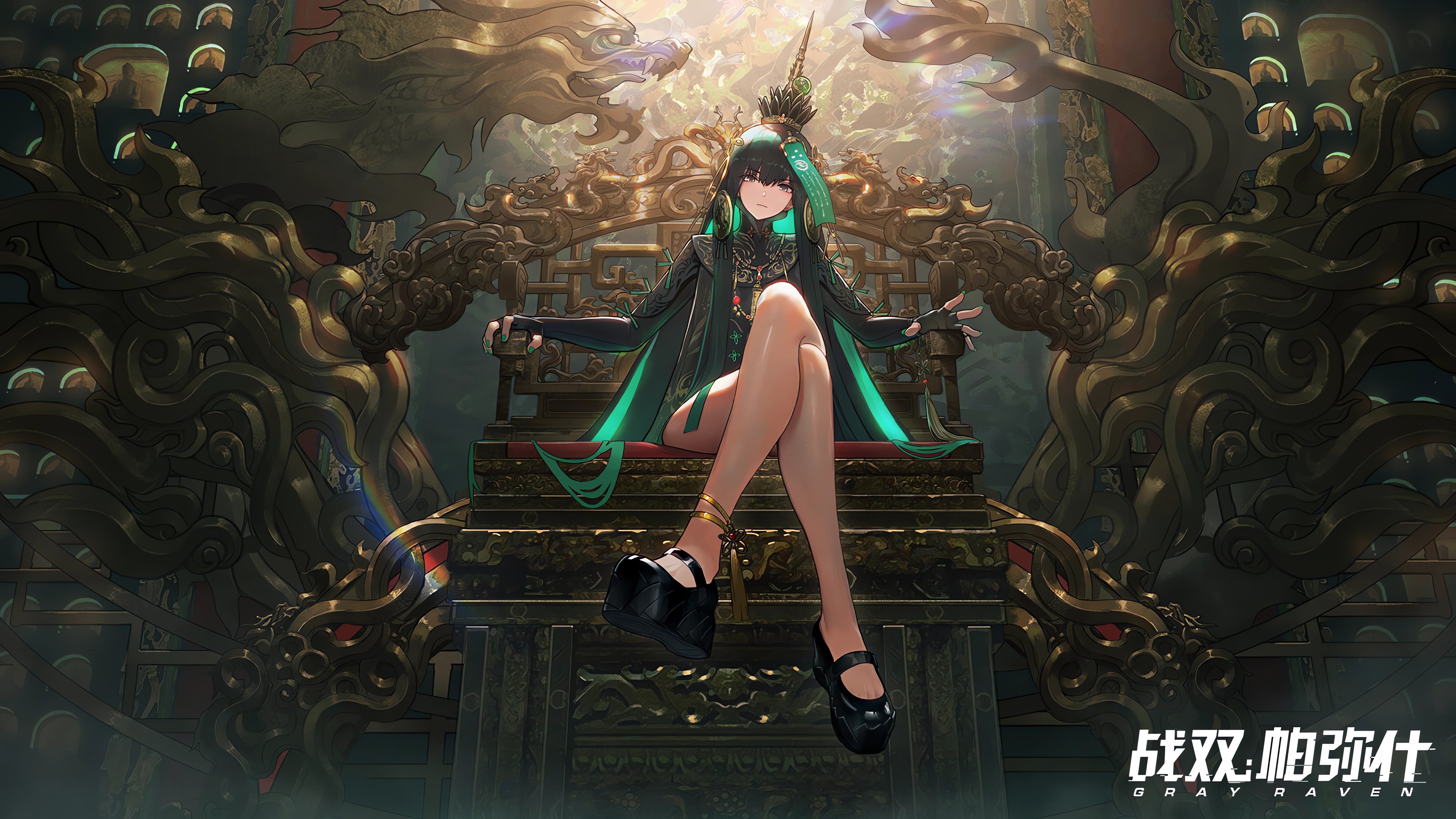 4K Punishing: Gray Raven character on throne HD Wallpaper