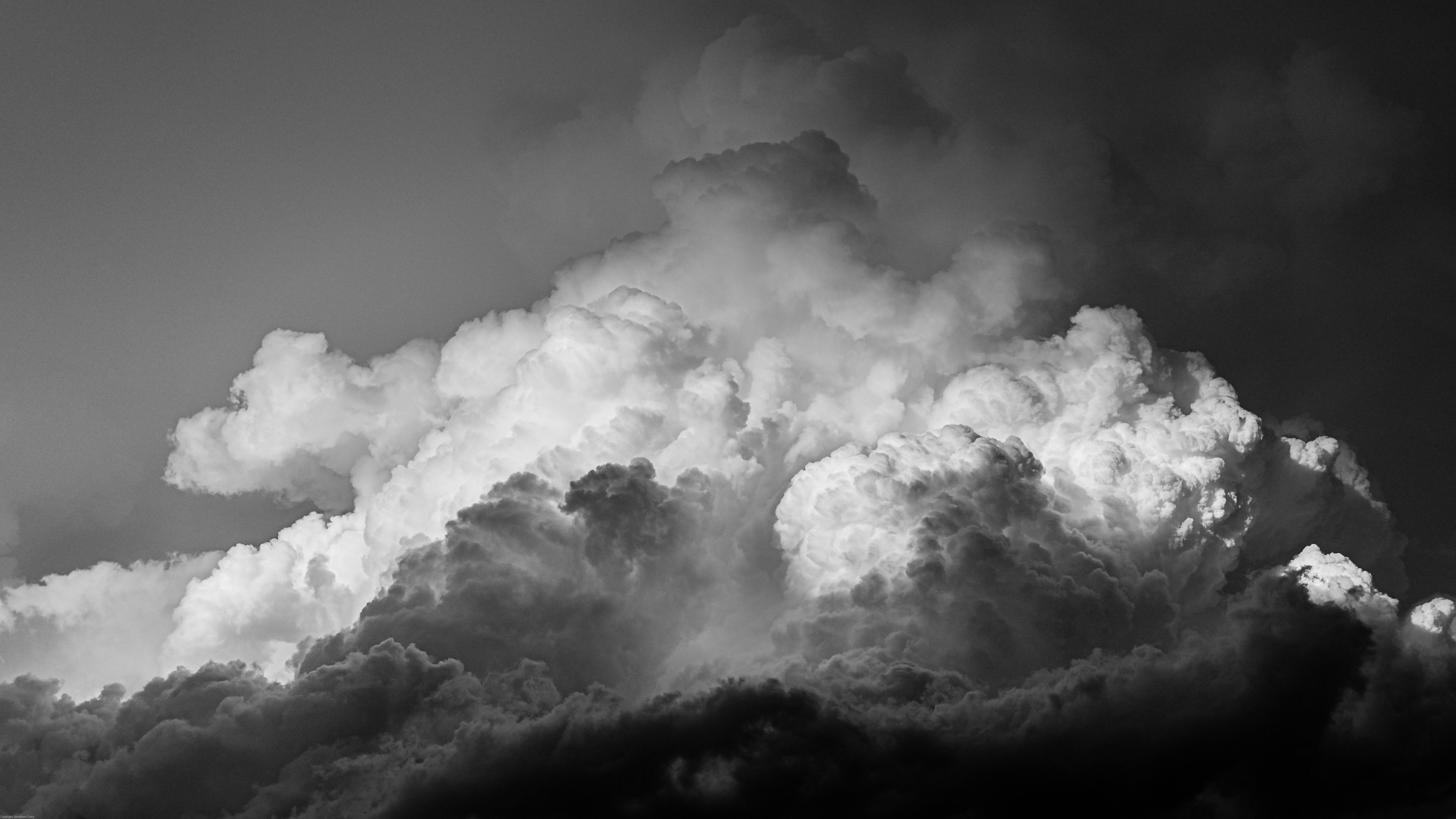 Monochrome Cumulonimbus Clouds in the Sky HD Wallpaper