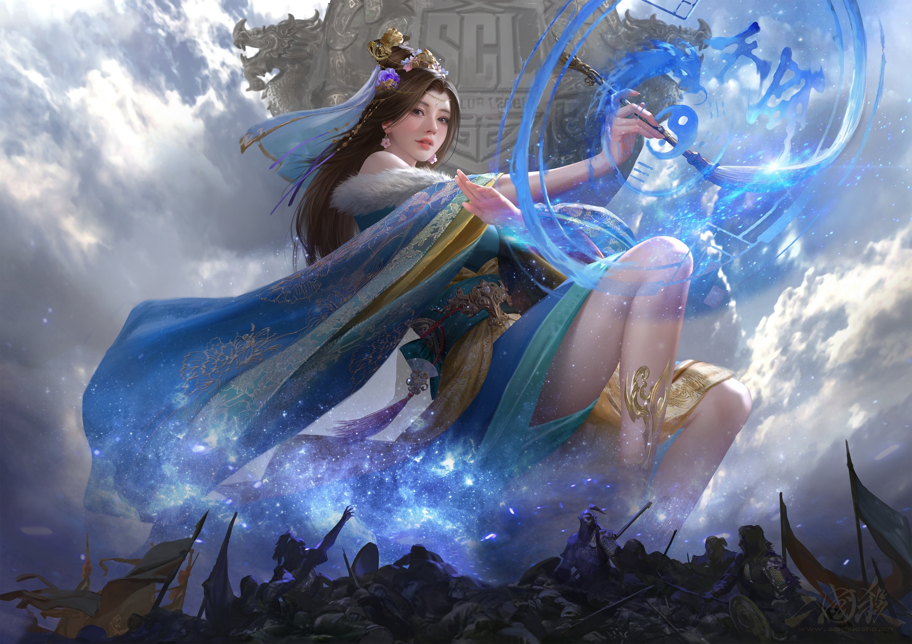 Sanguosha Three Kingdoms Asian Woman Casting Magic HD Wallpaper