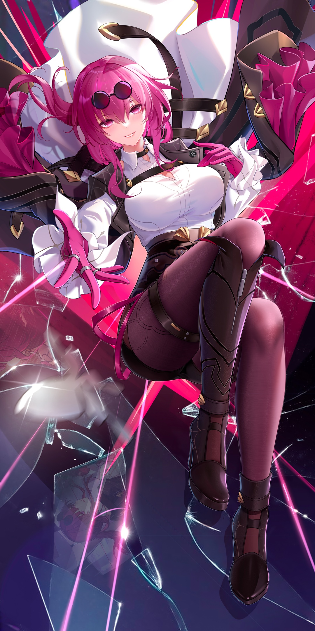 Kafka from Honkai: Star Rail with broken glass HD Phone Wallpaper