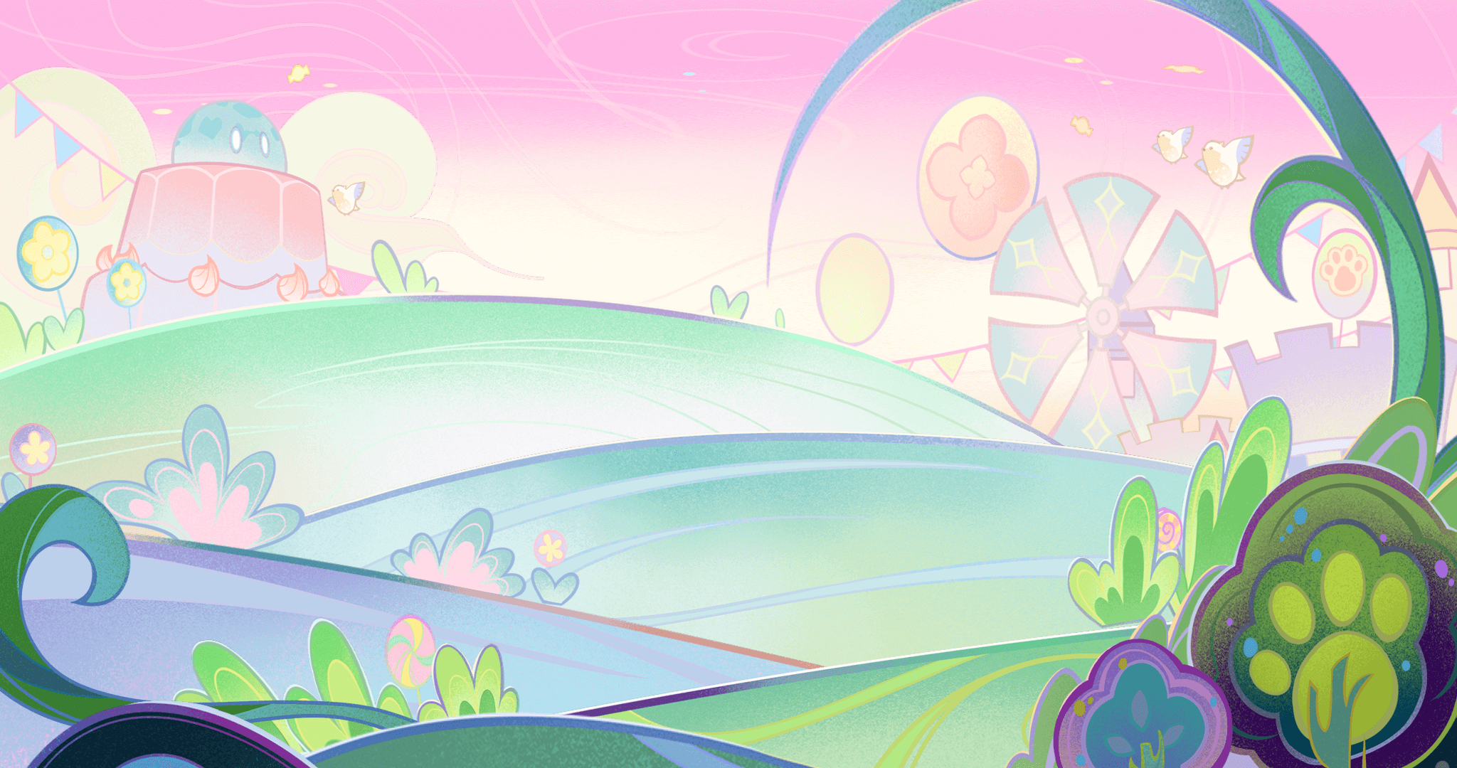 Genshin Impact: Whimsical Candy Land Landscape HD Wallpaper