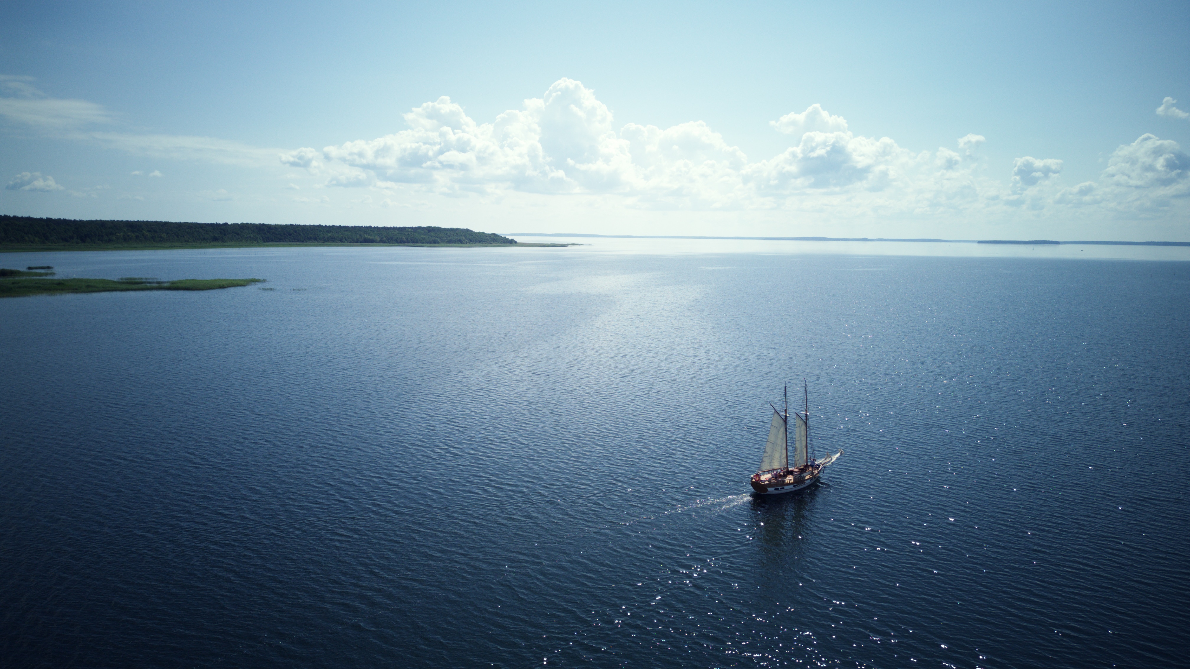 Sailing ship on the sea near Poland HD Wallpaper