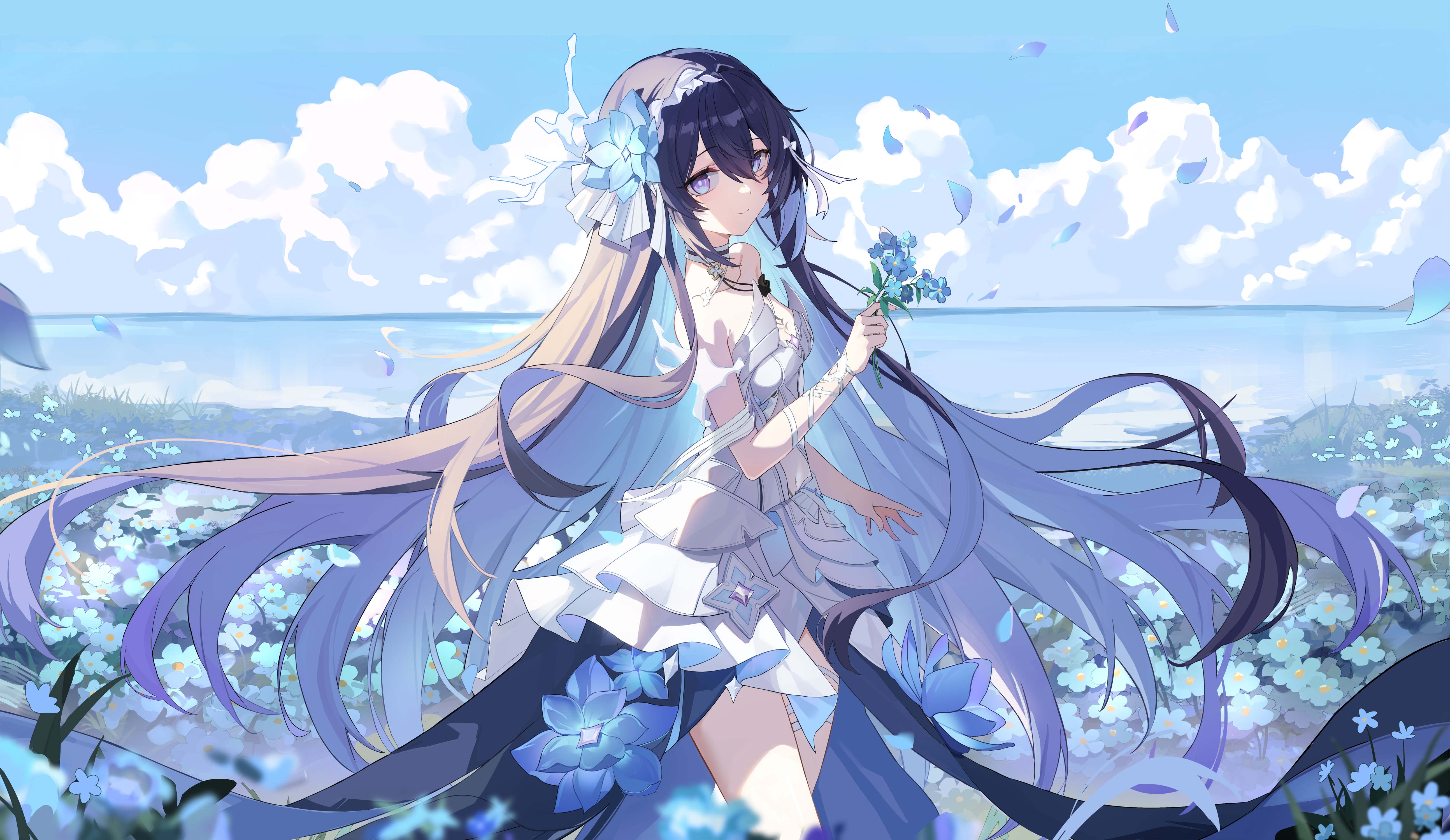4K Seele Vollerei in Honkai Impact 3rd with flowers HD Wallpaper