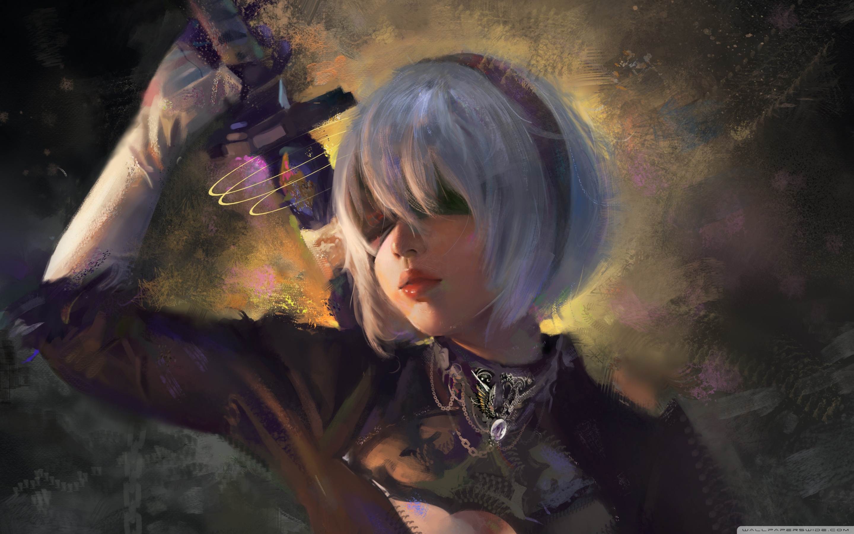 2B from Nier: Automata with a sword HD Wallpaper
