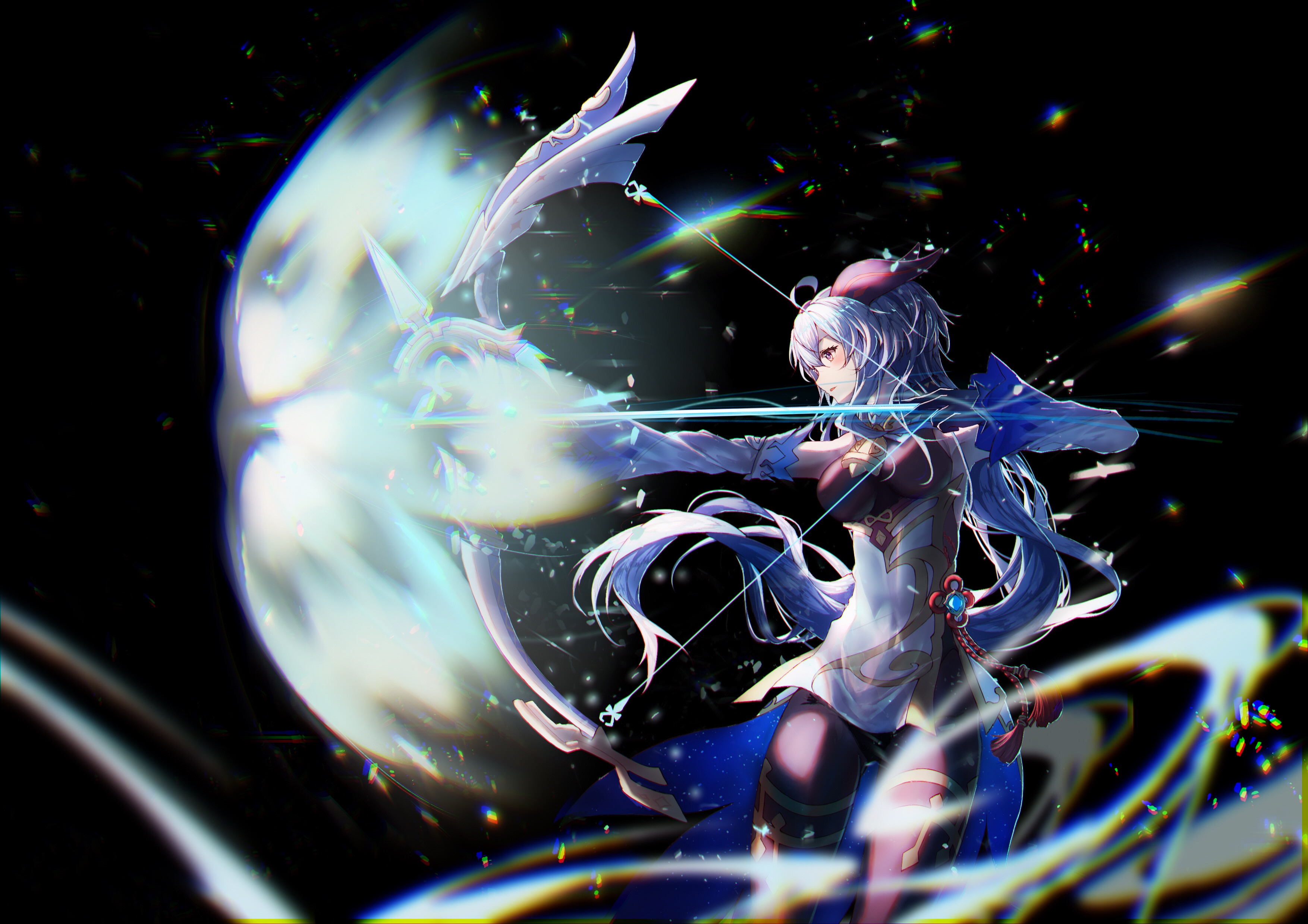 Genshin Impact Ganyu with Bow and Arrow HD Wallpaper