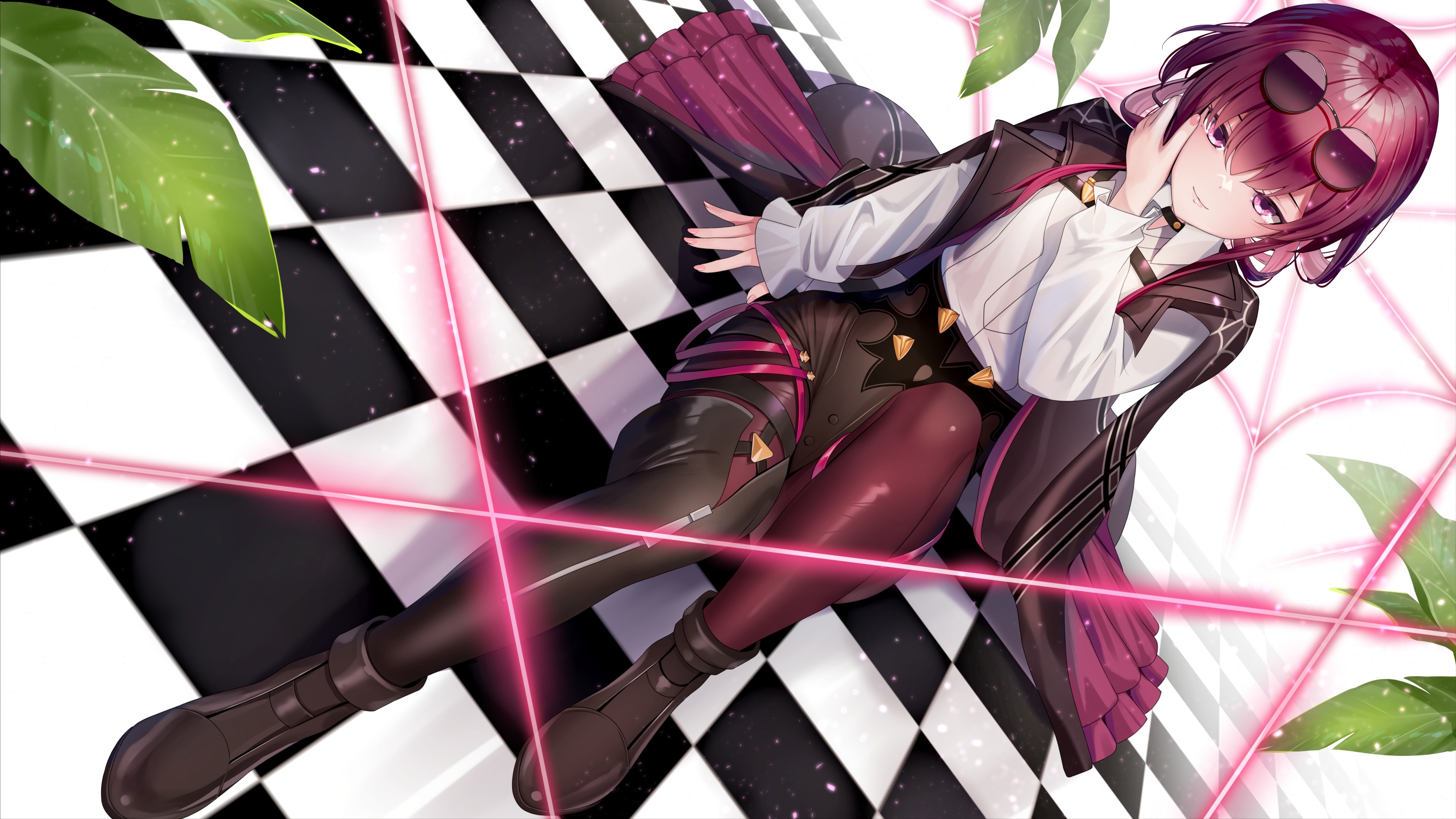 Kafka from Honkai: Star Rail on a checkered floor HD Wallpaper