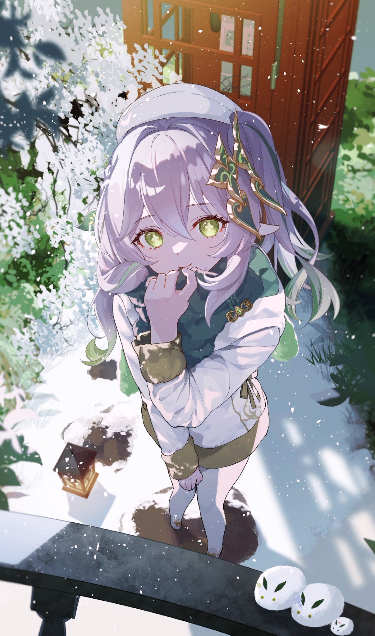 Nahida in a snowy environment from Genshin Impact HD Phone Wallpaper