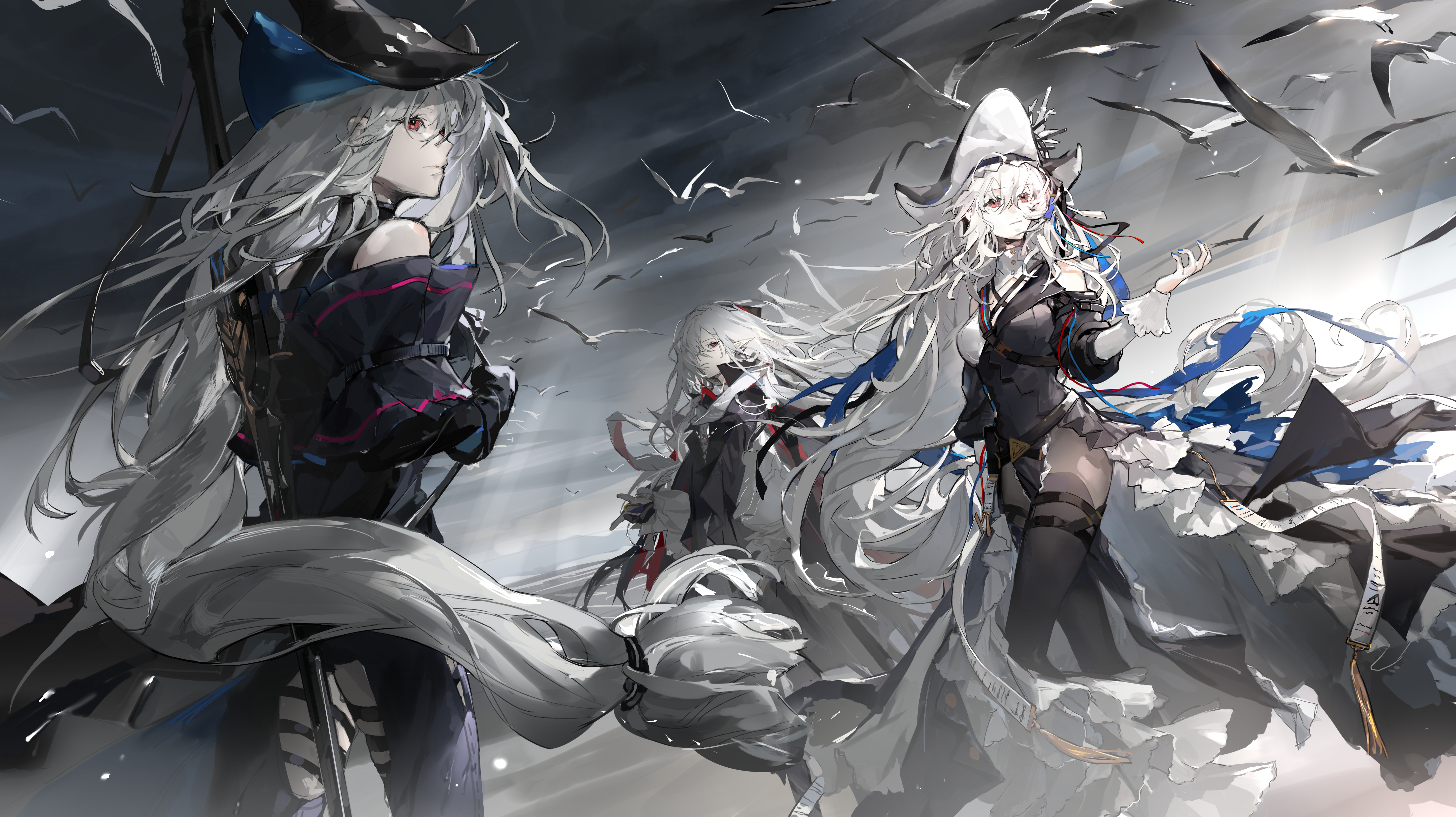 Arknights Specter and allies with birds HD Wallpaper