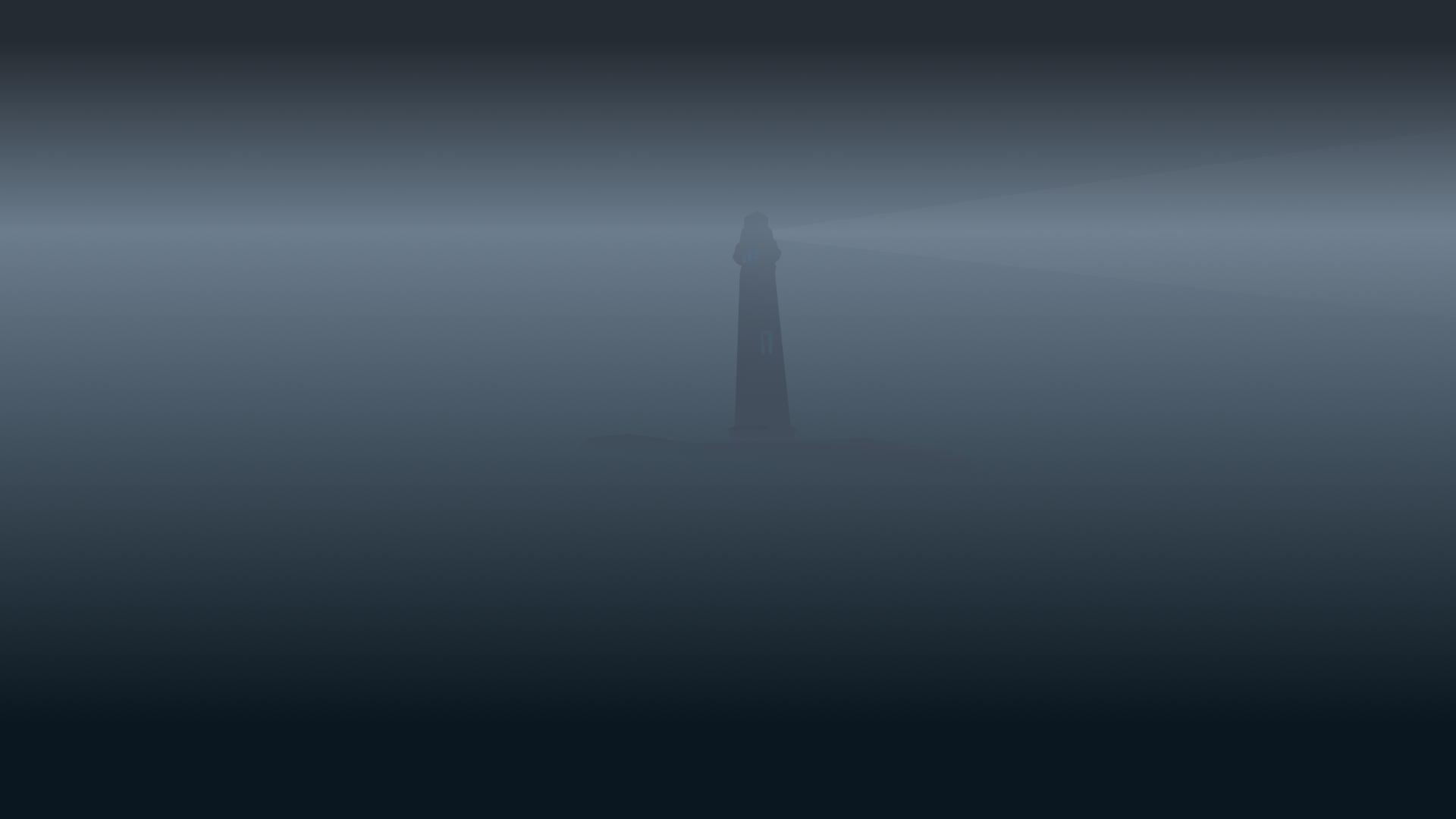 A dark lighthouse in the mist HD Wallpaper