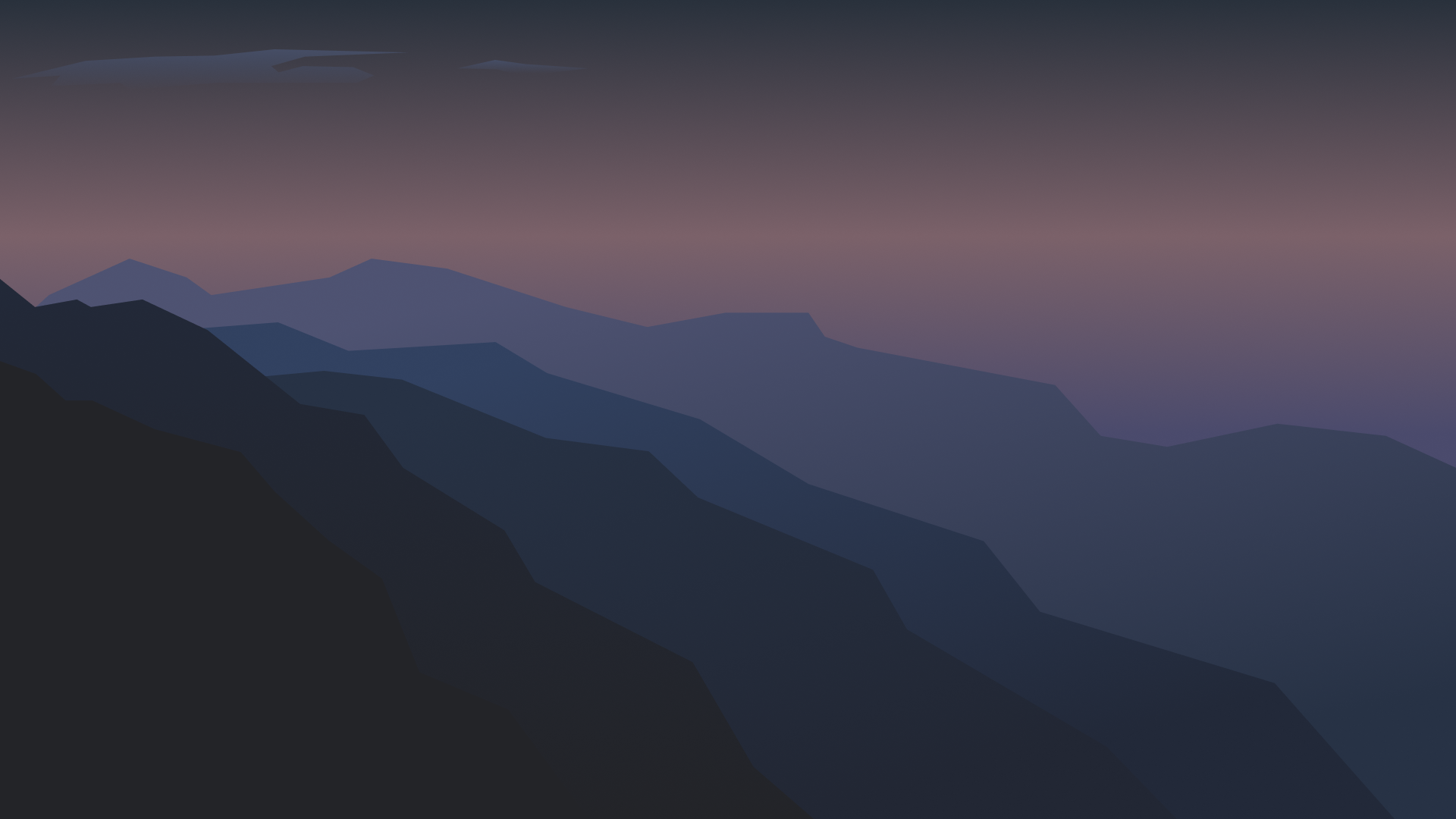 Minimalist mountain range at dusk HD Wallpaper